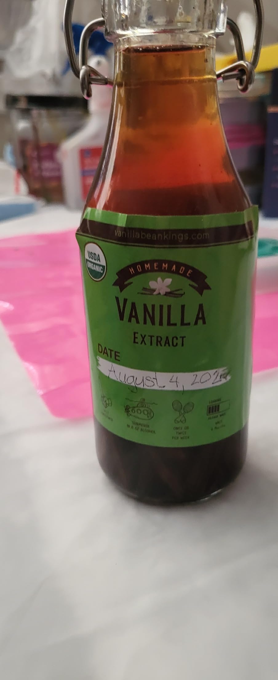 Homemade Vanilla Extract Kit | DIY | 1 Ounce of Premium Organic Madagascar Grade A Vanilla Beans 6-7 inches (Approximately 8-10 Beans) with 8.5 oz Swing Top Glass Bottle Customer Review Homemade Vanilla Extract Kit | DIY | 1 Ounce of Premium Organic Madagascar Grade A Vanilla Beans 6-7 inches (Approximately 8-10 Beans) with 8.5 oz Swing Top Glass Bottle - Customer Photo 1