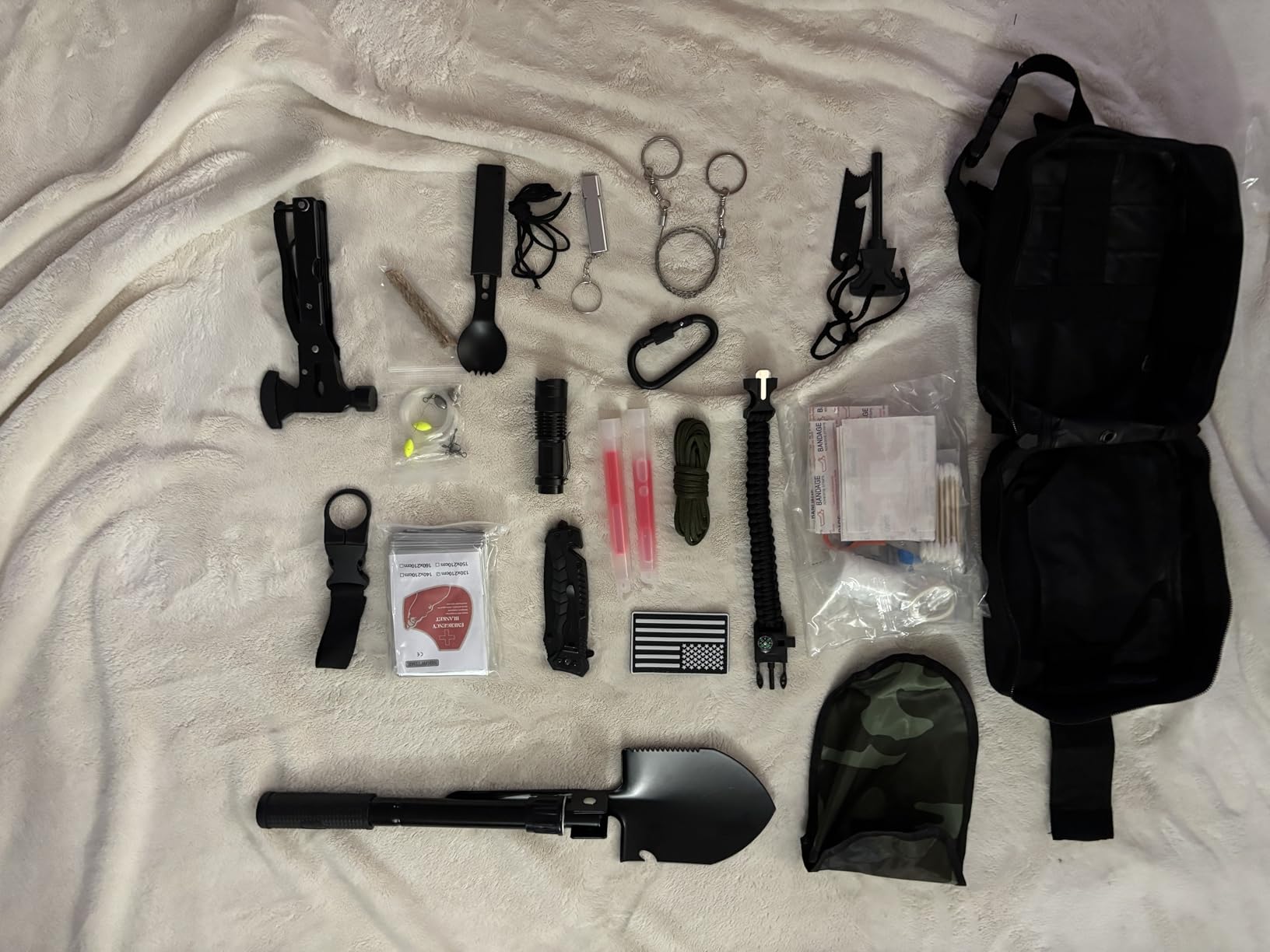 Emergency Survival Kit and First Aid Kit, 142Pcs Professional Survival Gear and Supplies Equipment with Molle Pouch, Gift for Christmas Men Dad Husband Camping Hiking Hunting Outdoor Adventure Customer Review Emergency Survival Kit and First Aid Kit, 142Pcs Professional Survival Gear and Supplies Equipment with Molle Pouch, Gift for Christmas Men Dad Husband Camping Hiking Hunting Outdoor Adventure - Customer Photo 2