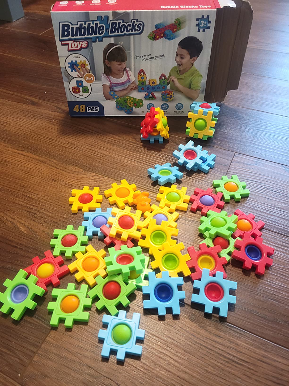 Two-in-One Pop Blocks Pop Puzzle 48PCS, Jigsaw Puzzles, STEM Toys for 4 5 6 7 8 Year Old Kids, Bubble Popping Sensory Toy, Autism Sensory Toys for Autistic Children (Bubbles) Customer Review Two-in-One Pop Blocks Pop Puzzle 48PCS, Jigsaw Puzzles, STEM Toys for 4 5 6 7 8 Year Old Kids, Bubble Popping Sensory Toy, Autism Sensory Toys for Autistic Children (Bubbles) - Customer Photo 1