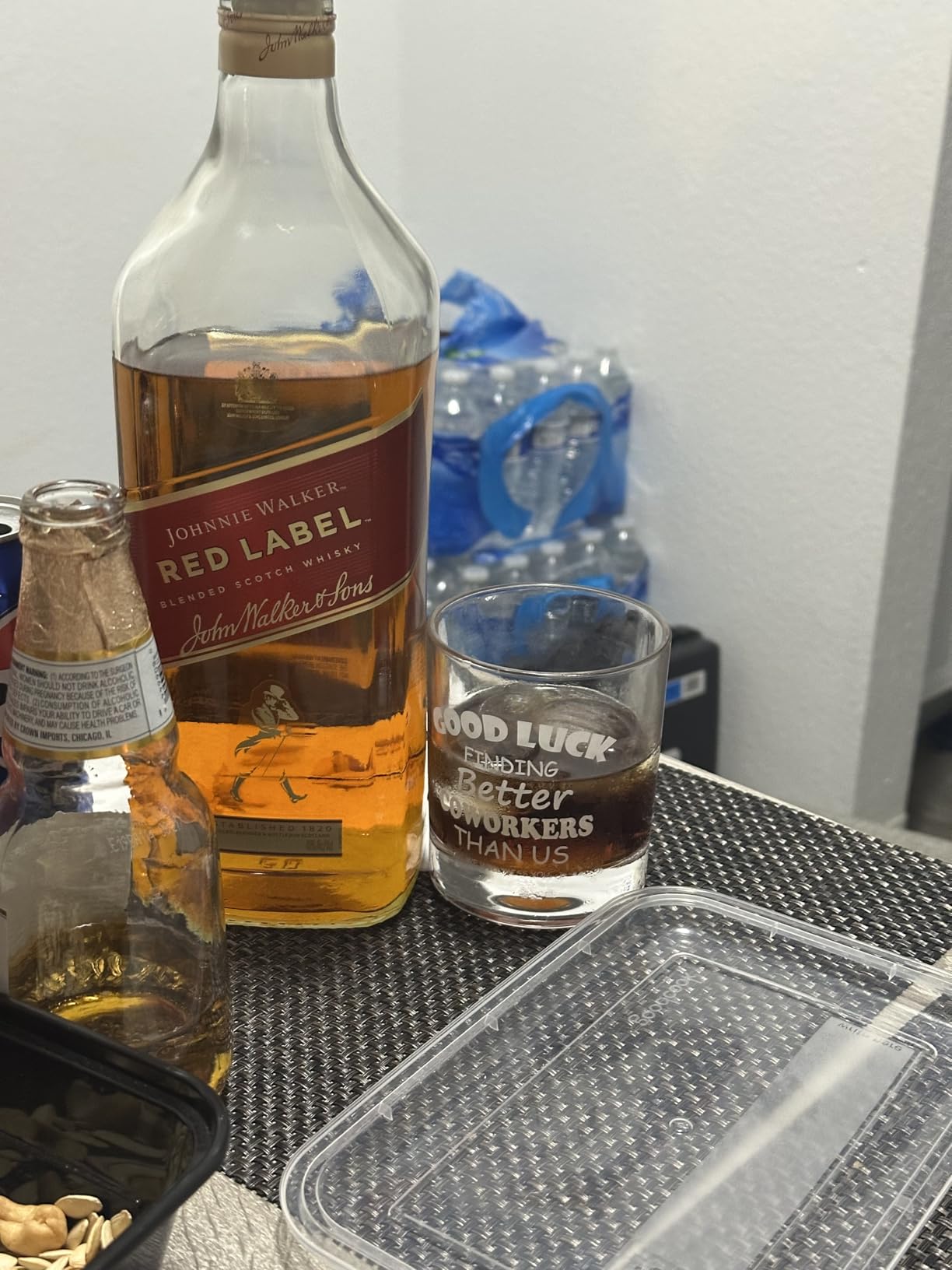 LIGHTEN LIFE Good Luck Finding Better Coworkers Than Us Whiskey Glass 12 oz,Novelty Coworker Leaving Gift in Valued Wooden Box,Farewell Gift for Coworker Boss Colleague Friend Men Customer Review LIGHTEN LIFE Good Luck Finding Better Coworkers Than Us Whiskey Glass 12 oz,Novelty Coworker Leaving Gift in Valued Wooden Box,Farewell Gift for Coworker Boss Colleague Friend Men - Customer Photo 1