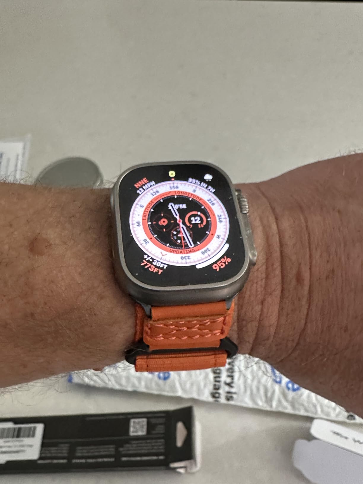 Made for Apple Watch Ultra Band, NASA Licensed Rugged Nylon Leather Sports Strap With Woven Loop Design For iWatch 49mm/46mm/45mm/44mm, Tough Tactical Replacement Band For Series 10/9/SE, Black Customer Review Made for Apple Watch Ultra Band, NASA Licensed Rugged Nylon Leather Sports Strap With Woven Loop Design For iWatch 49mm/46mm/45mm/44mm, Tough Tactical Replacement Band For Series 10/9/SE, Black - Customer Photo 1
