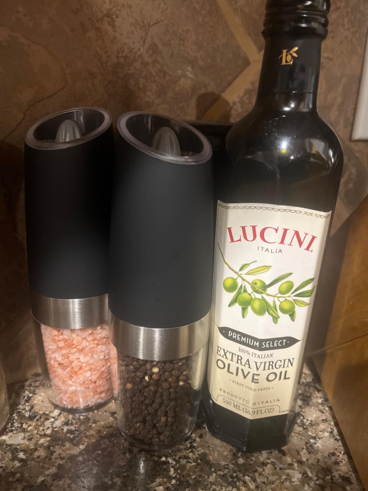 Gravity Electric Salt and Pepper Grinder Set White Elephant Gifts for Women Who Have Everything Grilling Men Kitchen Gadgets Housewarming Holiday Cooking Adults Idea Battery Operated Shakers Automatic Customer Review Gravity Electric Salt and Pepper Grinder Set White Elephant Gifts for Women Who Have Everything Grilling Men Kitchen Gadgets Housewarming Holiday Cooking Adults Idea Battery Operated Shakers Automatic - Customer Photo 2