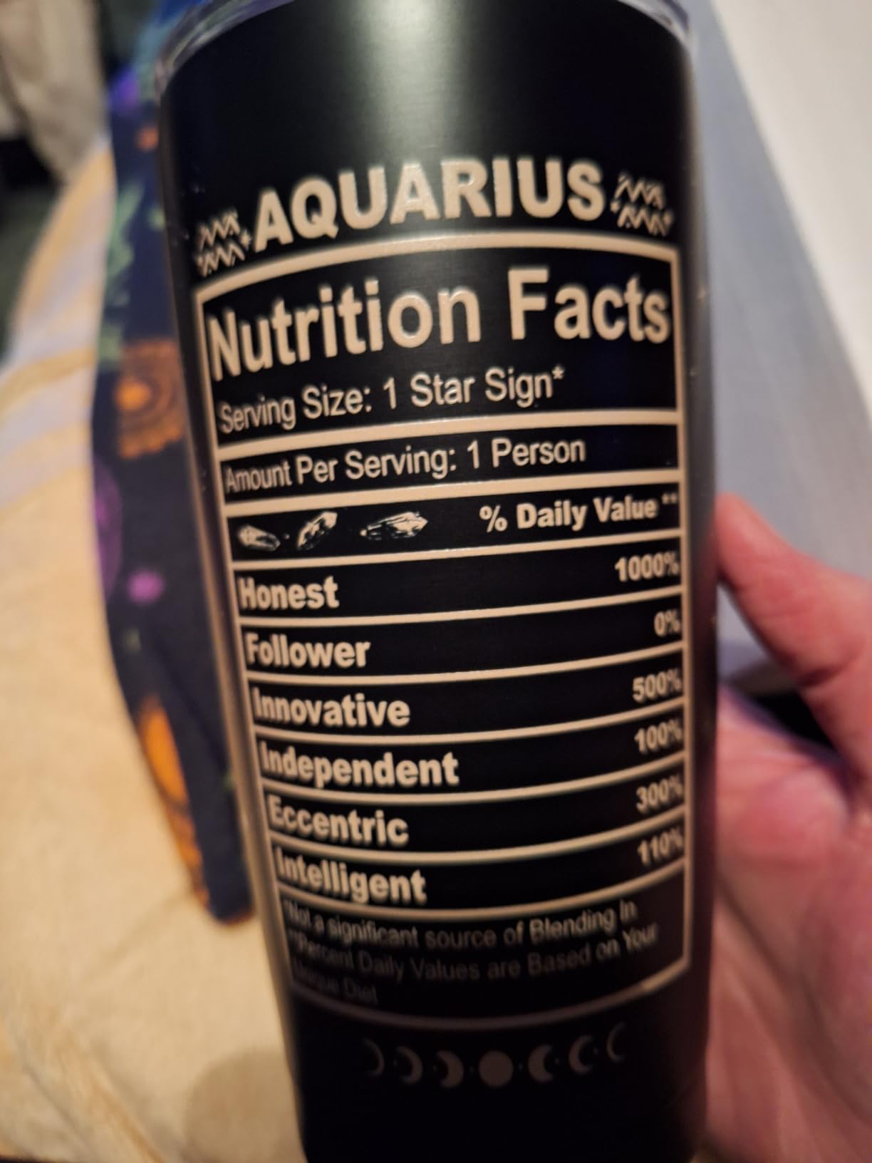 Aquarius Gifts for Women: 20 OZ Astrology Tumbler Cup, Witchy Gothic Gifts Stainless Steel Insulated Constellation Tumbler Customer Review Aquarius Gifts for Women: 20 OZ Astrology Tumbler Cup, Witchy Gothic Gifts Stainless Steel Insulated Constellation Tumbler - Customer Photo 2