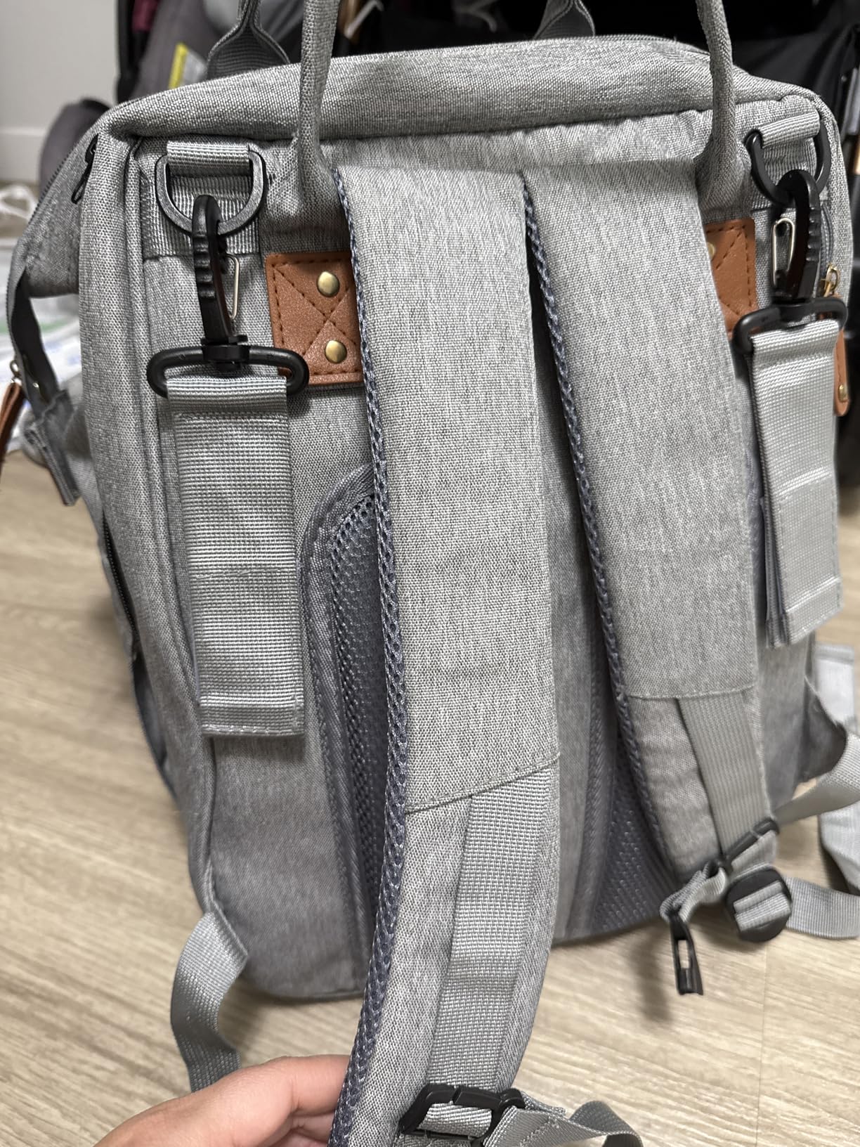 Baby Diaper Bags with Changing Station, Waterproof Diaper Bag Backpack for Moms Dads with USB Charging Port, Baby Shower Gifts, Large Capacity diaper backpack, Grey - Customer Photo 1