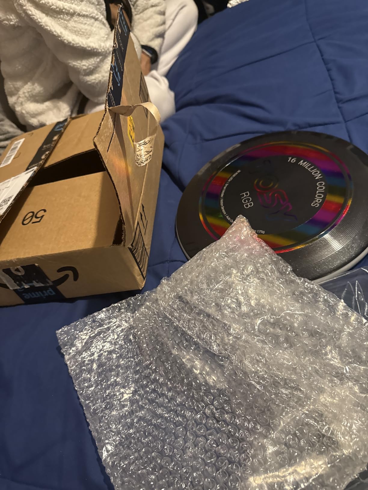 TOSY Flying Disc - 108 RGB Multicolor or 36 Monocolor LEDs, Super Bright, Smart Modes, Christmas Stocking Stuffers Gift, Camping Toy for Kid/Teen/Adult, Auto Light Up, Rechargeable, Waterproof, 175g Customer Review TOSY Flying Disc - 108 RGB Multicolor or 36 Monocolor LEDs, Super Bright, Smart Modes, Christmas Stocking Stuffers Gift, Camping Toy for Kid/Teen/Adult, Auto Light Up, Rechargeable, Waterproof, 175g - Customer Photo 1