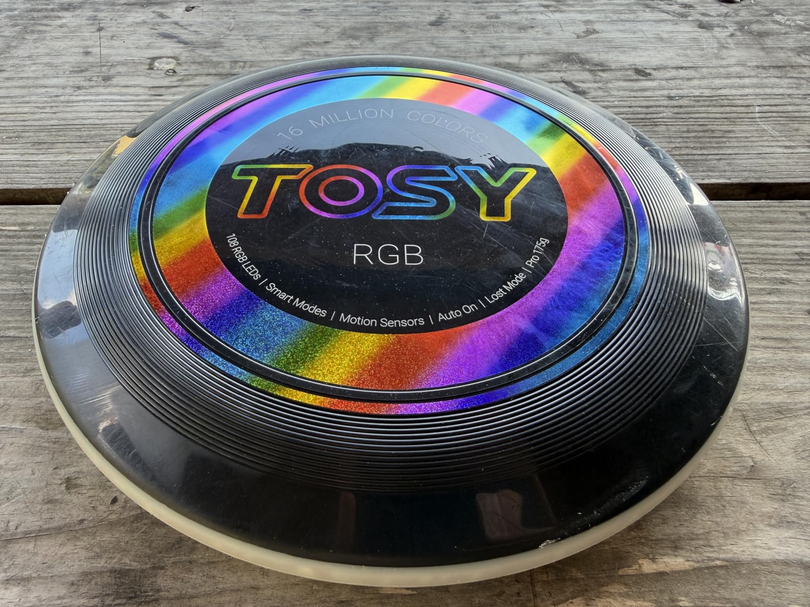 TOSY Flying Disc - 108 RGB Multicolor or 36 Monocolor LEDs, Super Bright, Smart Modes, Christmas Stocking Stuffers Gift, Camping Toy for Kid/Teen/Adult, Auto Light Up, Rechargeable, Waterproof, 175g Customer Review TOSY Flying Disc - 108 RGB Multicolor or 36 Monocolor LEDs, Super Bright, Smart Modes, Christmas Stocking Stuffers Gift, Camping Toy for Kid/Teen/Adult, Auto Light Up, Rechargeable, Waterproof, 175g - Customer Photo 2