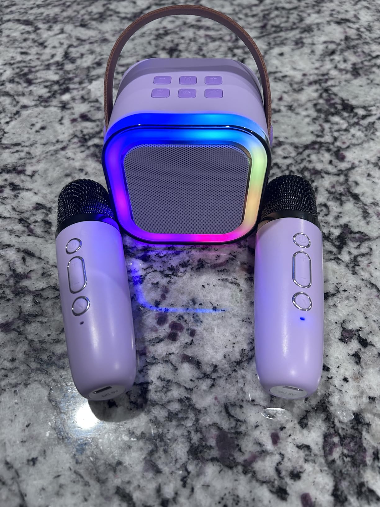 Mini Karaoke Machine for Kids, 2025 TOP Toys Christmas Birthday Gifts Ideas for Girls Ages 4, 5, 6, 7, 8, 9, 10, 12+ Years Old, Portable MP3 Player with 2 Wireless Mics for Party Customer Review Mini Karaoke Machine for Kids, 2025 TOP Toys Christmas Birthday Gifts Ideas for Girls Ages 4, 5, 6, 7, 8, 9, 10, 12+ Years Old, Portable MP3 Player with 2 Wireless Mics for Party - Customer Photo 1