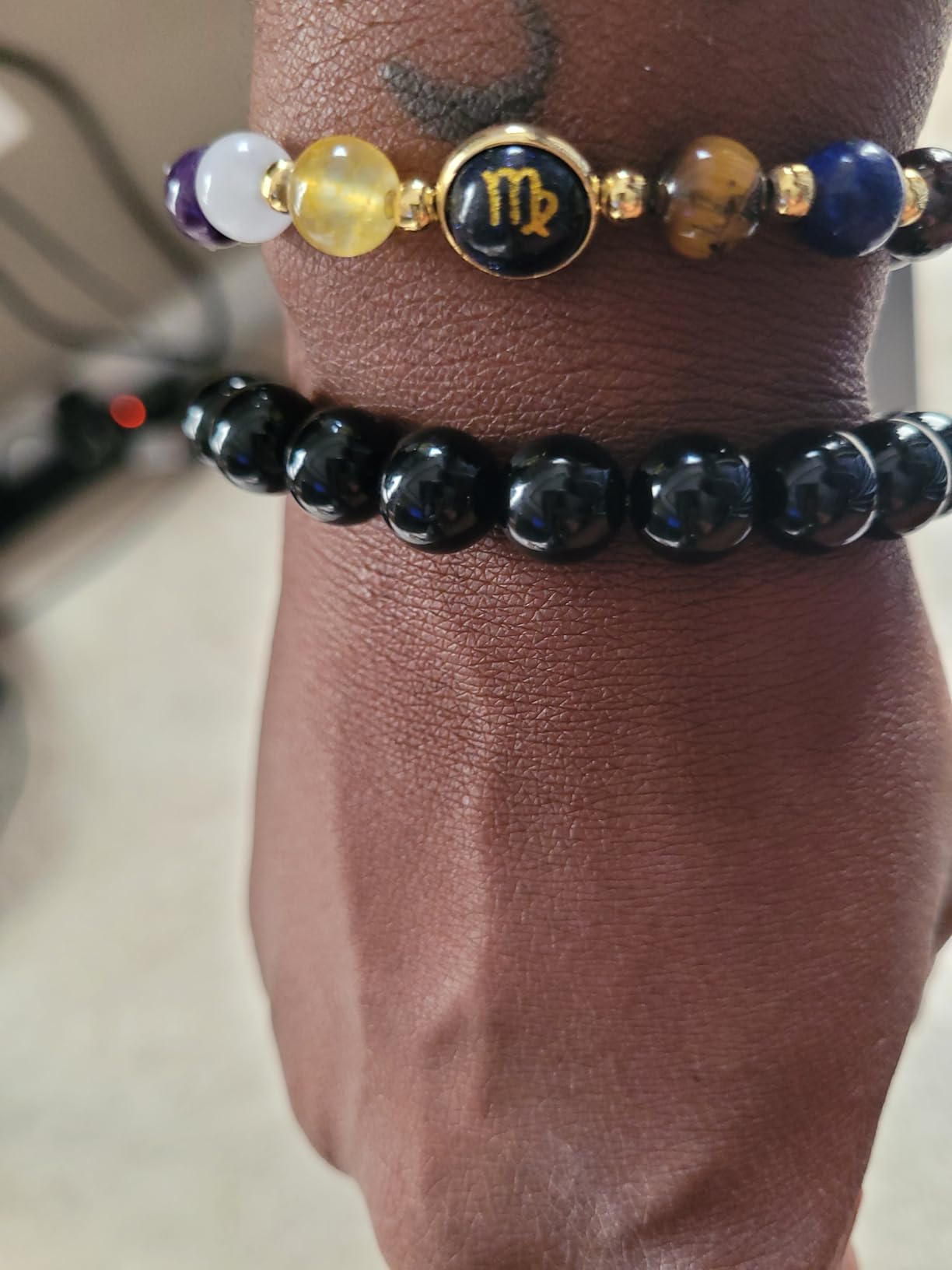 GolbalJew Zodiac Bracelets for Women 12 Constellations Healing Crystal Stone Beads Bracelet Birthday Zodiac Gifts Horoscope Spiritual Bracelet Customer Review GolbalJew Zodiac Bracelets for Women 12 Constellations Healing Crystal Stone Beads Bracelet Birthday Zodiac Gifts Horoscope Spiritual Bracelet - Customer Photo 1