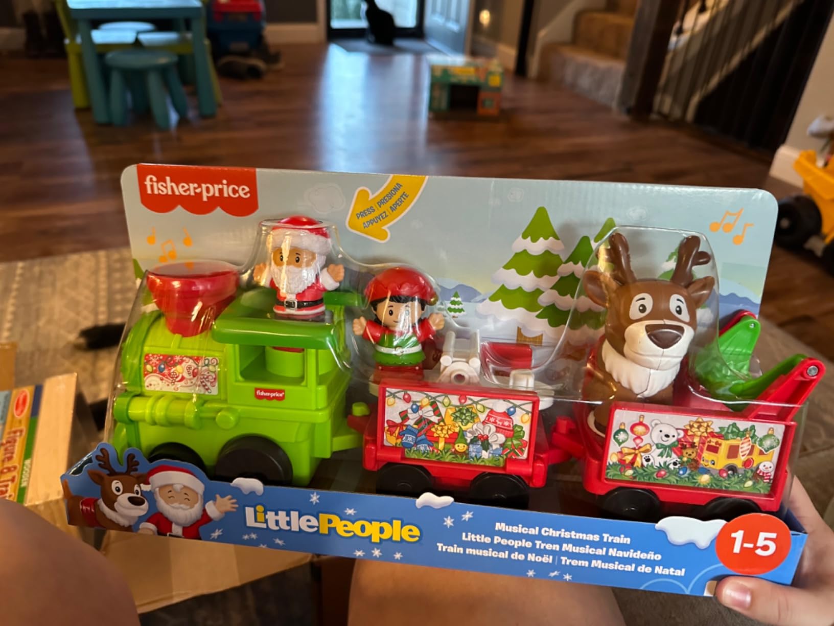 Fisher-Price Little People Toddler Toy Musical Christmas Train with Santa Elf & Reindeer Figures Customer Review Fisher-Price Little People Toddler Toy Musical Christmas Train with Santa Elf & Reindeer Figures - Customer Photo 2