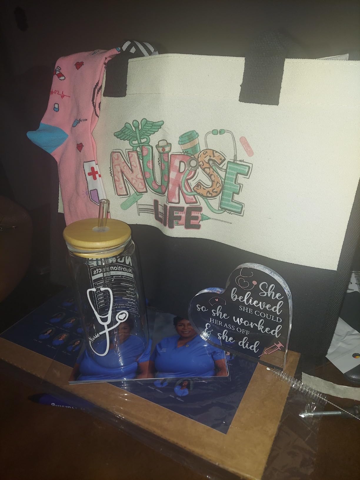 Nurse Gifts Nurse Appreciation Gift Set for Women Christmas Gifts for Nurses Week Nurses Graduation Gift for Nursing Student with Canvas Bag Socks Affirmations Cards 16 Oz Can Glass Customer Review Nurse Gifts Nurse Appreciation Gift Set for Women Christmas Gifts for Nurses Week Nurses Graduation Gift for Nursing Student with Canvas Bag Socks Affirmations Cards 16 Oz Can Glass - Customer Photo 2