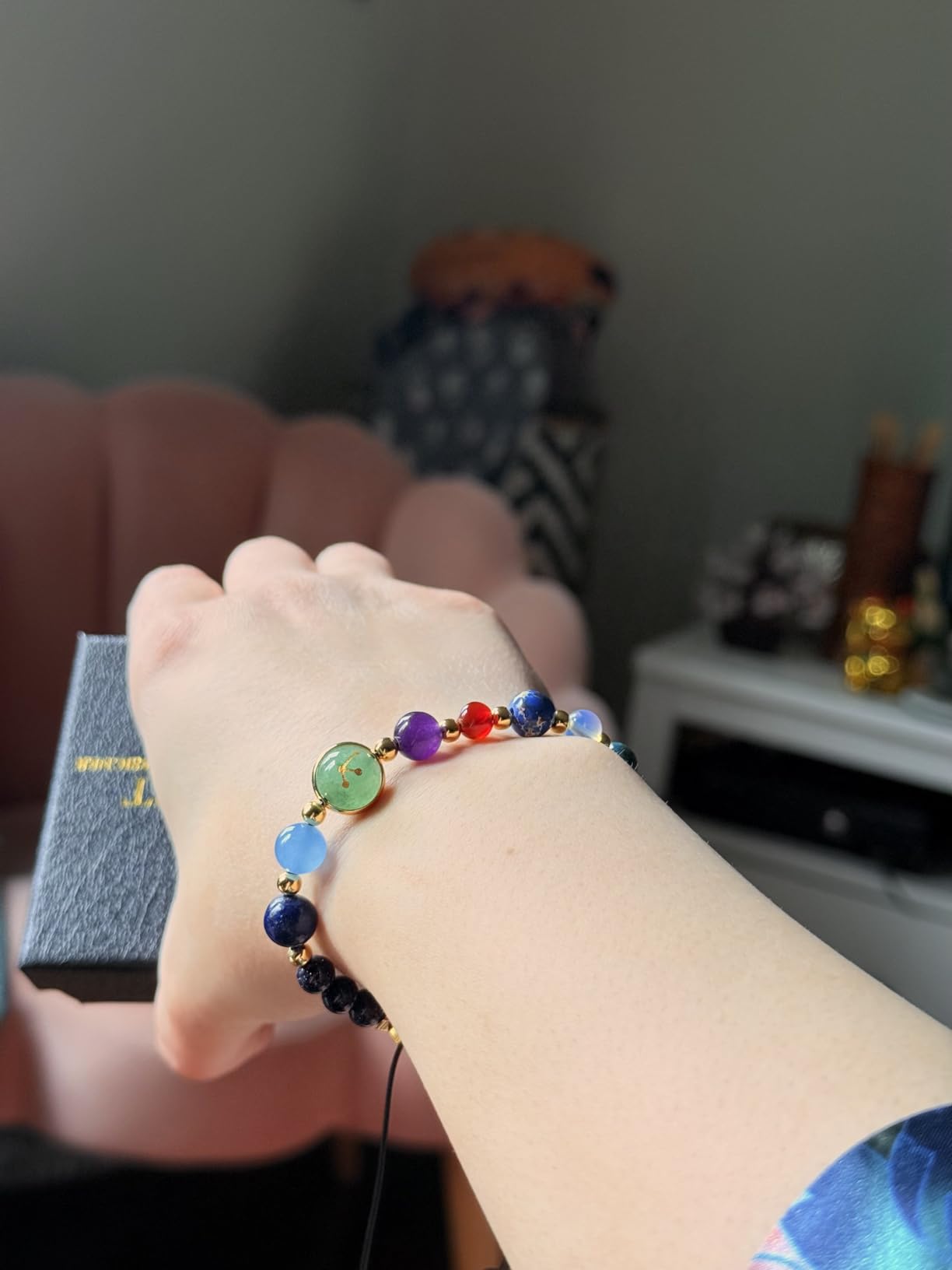 Zodiac Bracelets for Women Men,12 Constellations Healing Crystal Stone Beads Bracelet Birthday Zodiac Gifts Horoscope Spiritual Jewelry Bracelet Gifts Customer Review Zodiac Bracelets for Women Men,12 Constellations Healing Crystal Stone Beads Bracelet Birthday Zodiac Gifts Horoscope Spiritual Jewelry Bracelet Gifts - Customer Photo 1