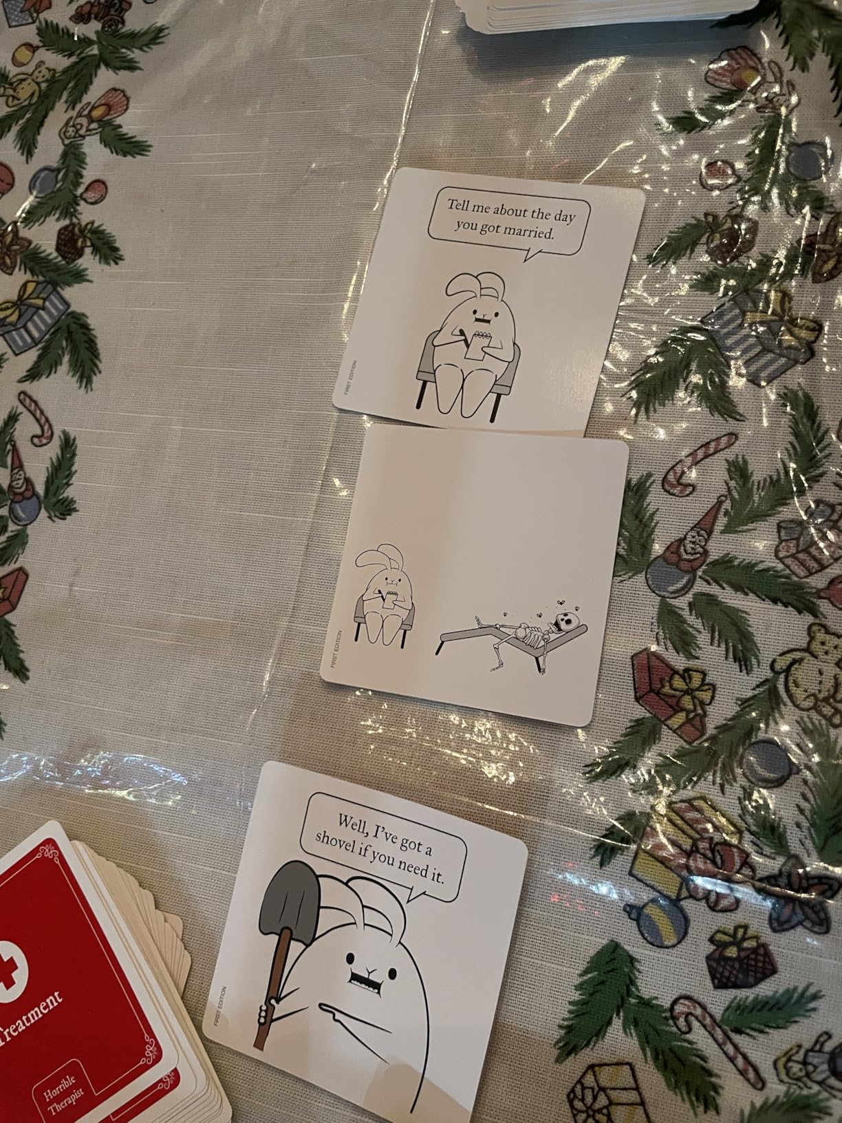 Horrible Therapist: Extra Horrible Edition by Exploding Kittens - A Card Game for 3-8 Players, Ages 17+ - Adult Party Game for Family Night Customer Review Horrible Therapist: Extra Horrible Edition by Exploding Kittens - A Card Game for 3-8 Players, Ages 17+ - Adult Party Game for Family Night - Customer Photo 1
