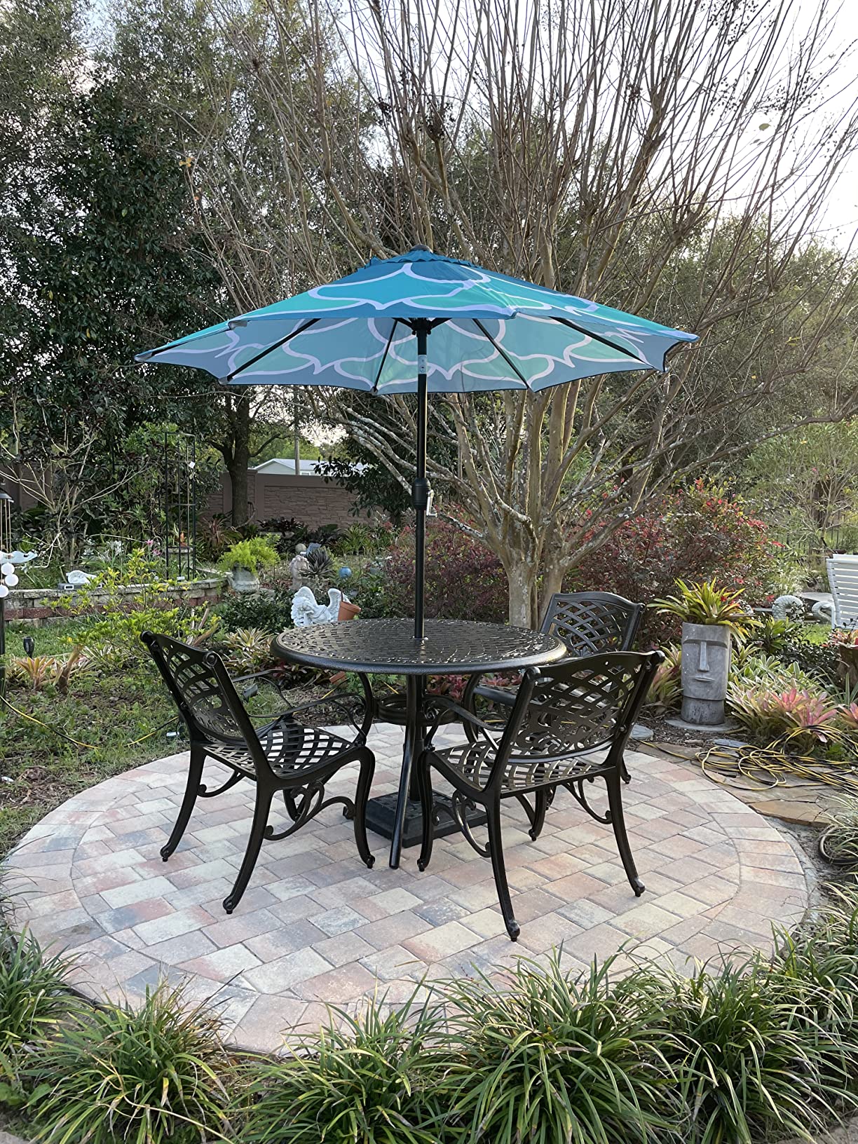 Christopher Knight Home Hallandale Outdoor Cast Aluminum Dining Set for Patio or Deck, 5-Pcs Set, Hammered Bronze Customer Review Christopher Knight Home Hallandale Outdoor Cast Aluminum Dining Set for Patio or Deck, 5-Pcs Set, Hammered Bronze - Customer Photo 2