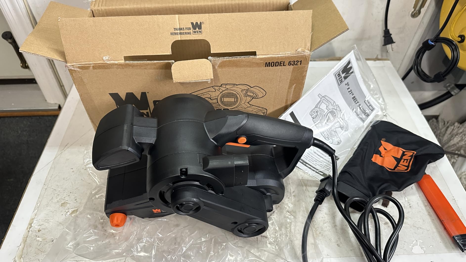 WEN 6321 7-Amp 3 in. x 21 in. Corded Belt Sander with Dust Bag , Black Customer Review WEN 6321 7-Amp 3 in. x 21 in. Corded Belt Sander with Dust Bag , Black - Customer Photo 1