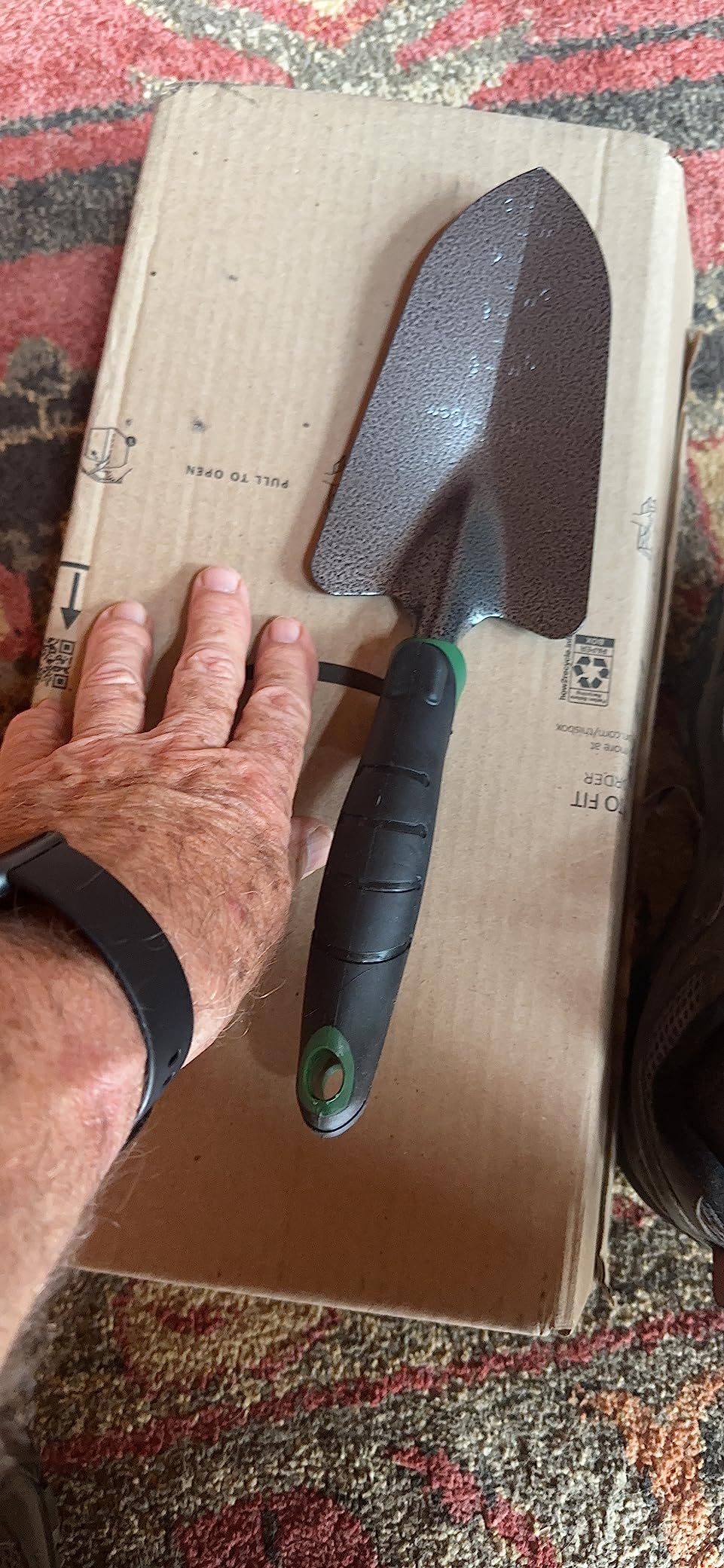 Edward Tools Garden Trowel - Heavy Duty Carbon Steel Garden Hand Shovel with Ergonomic Grip - Stronger Than Stainless Steel - Depth Marker Measurements for More consistent Planting Customer Review Edward Tools Garden Trowel - Heavy Duty Carbon Steel Garden Hand Shovel with Ergonomic Grip - Stronger Than Stainless Steel - Depth Marker Measurements for More consistent Planting - Customer Photo 1