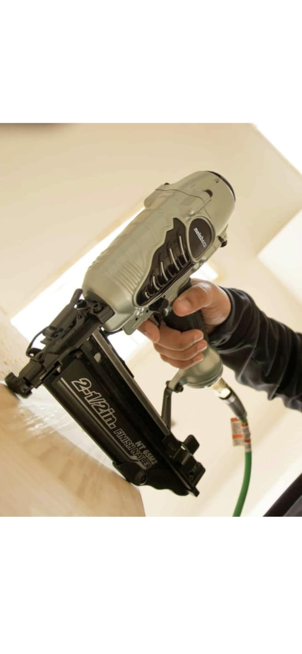 Metabo HPT Finish Nailer with Air Duster, Pro-Preferred Pneumatic Power Nailers, Ideal for Molding, Chair Rail, and Cabinetry, Lightweight 3.7 lbs, 16 Gauge, 1â³ to 2-1/2â³ Finish Nails, NT65M2S Customer Review Metabo HPT Finish Nailer with Air Duster, Pro-Preferred Pneumatic Power Nailers, Ideal for Molding, Chair Rail, and Cabinetry, Lightweight 3.7 lbs, 16 Gauge, 1â³ to 2-1/2â³ Finish Nails, NT65M2S - Customer Photo 2
