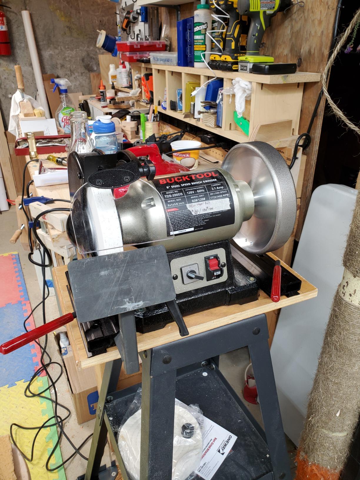 BUCKTOOL 8 inch Dual Speed Bench Grinder & Buffer, Professional Low High Speed Bench Grinder Buffer with Cast Iron Base TDS-200DS - Customer Photo 2