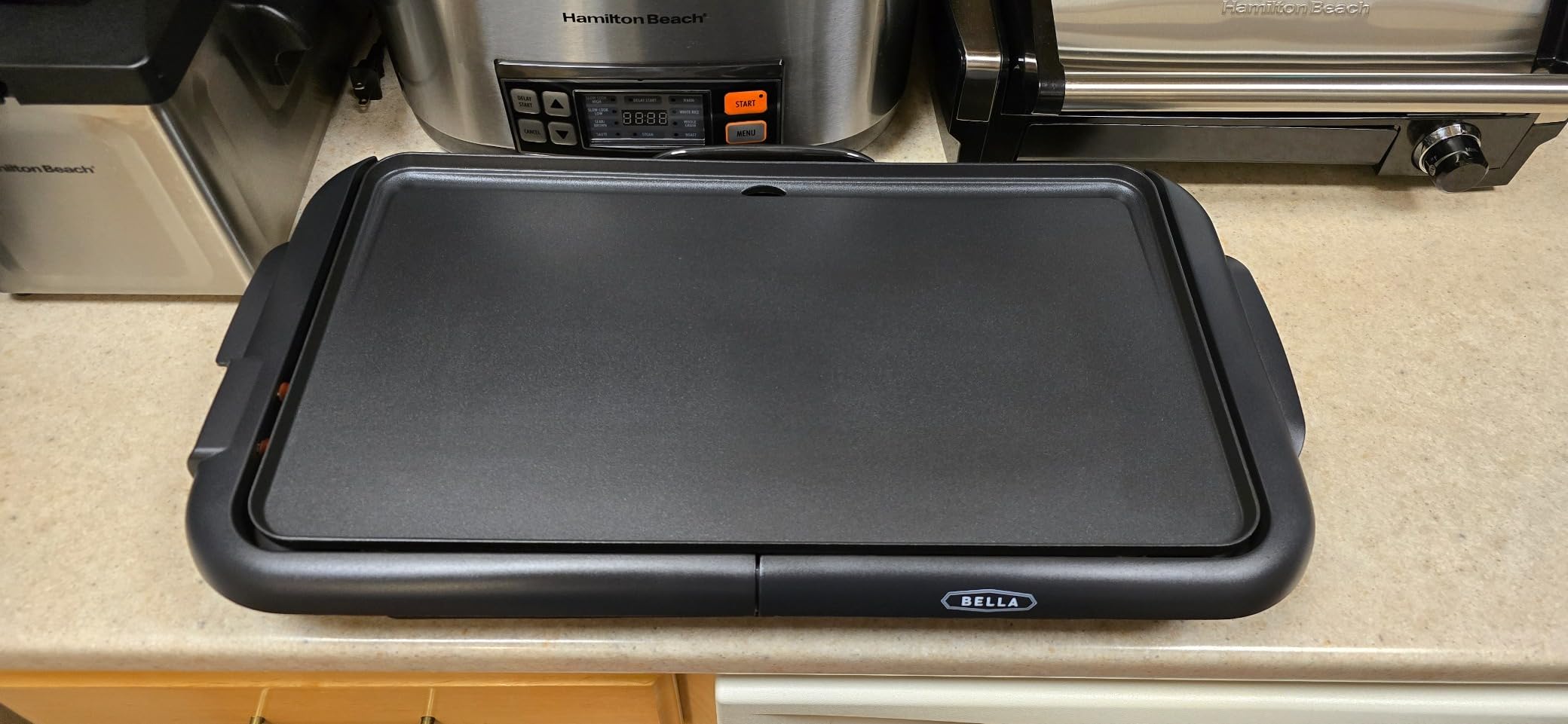 bella Electric Griddle with Warming Tray - Smokeless Indoor Grill, Reversible Nonstick Cooking Plates, Large 10'' x 20'' Surface, Dishwasher Safe, Easy to Store, Black/Stainless Steel Customer Review bella Electric Griddle with Warming Tray - Smokeless Indoor Grill, Reversible Nonstick Cooking Plates, Large 10'' x 20'' Surface, Dishwasher Safe, Easy to Store, Black/Stainless Steel - Customer Photo 2