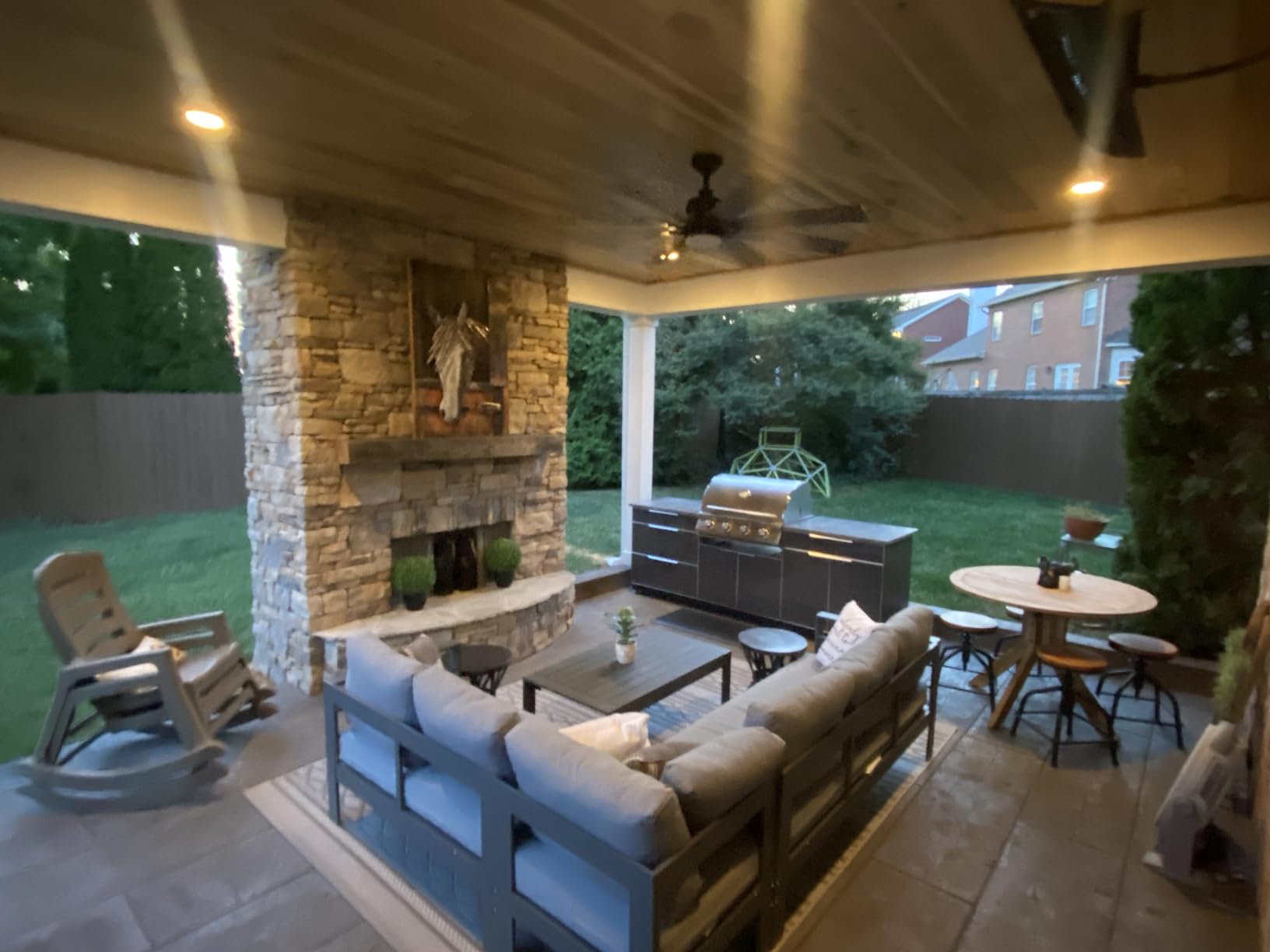Solaste Aluminum Patio Furniture Set with Fire Pit Table, 6 Piece Sectional Metal Outdoor Furniture with Ottoman, Modern Patio Conversation Set Water-Resistant Cushion for Balcony, Front Porch, White Customer Review Solaste Aluminum Patio Furniture Set with Fire Pit Table, 6 Piece Sectional Metal Outdoor Furniture with Ottoman, Modern Patio Conversation Set Water-Resistant Cushion for Balcony, Front Porch, White - Customer Photo 2