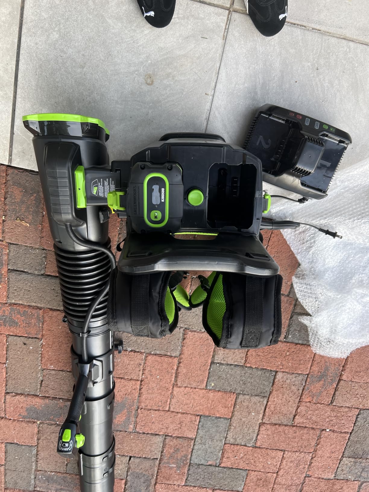 Greenworks 80V (700 CFM / 170 MPH) Brushless Cordless Leaf Blower, Commercial-Grade Power, 40-Min Rapid Charger for Wet Leaves, Heavy Debris, Gravel and Driveway Snow, Includes 2.5Ah Battery & Charger - Customer Photo 2