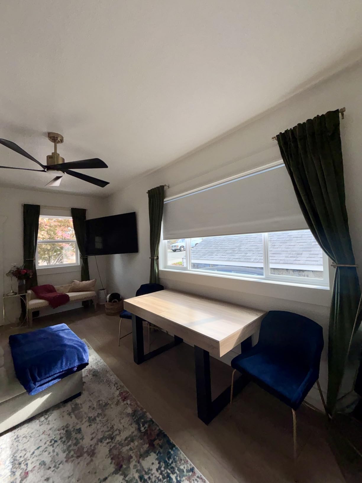 Motorized Roller Shade with Remote Control, Blackout Electric Shade for Windows Compatible with Alexa Google via Hub, Rechargeable Smart Window Blind Customized Size (Texture Beige) Customer Review Motorized Roller Shade with Remote Control, Blackout Electric Shade for Windows Compatible with Alexa Google via Hub, Rechargeable Smart Window Blind Customized Size (Texture Beige) - Customer Photo 2