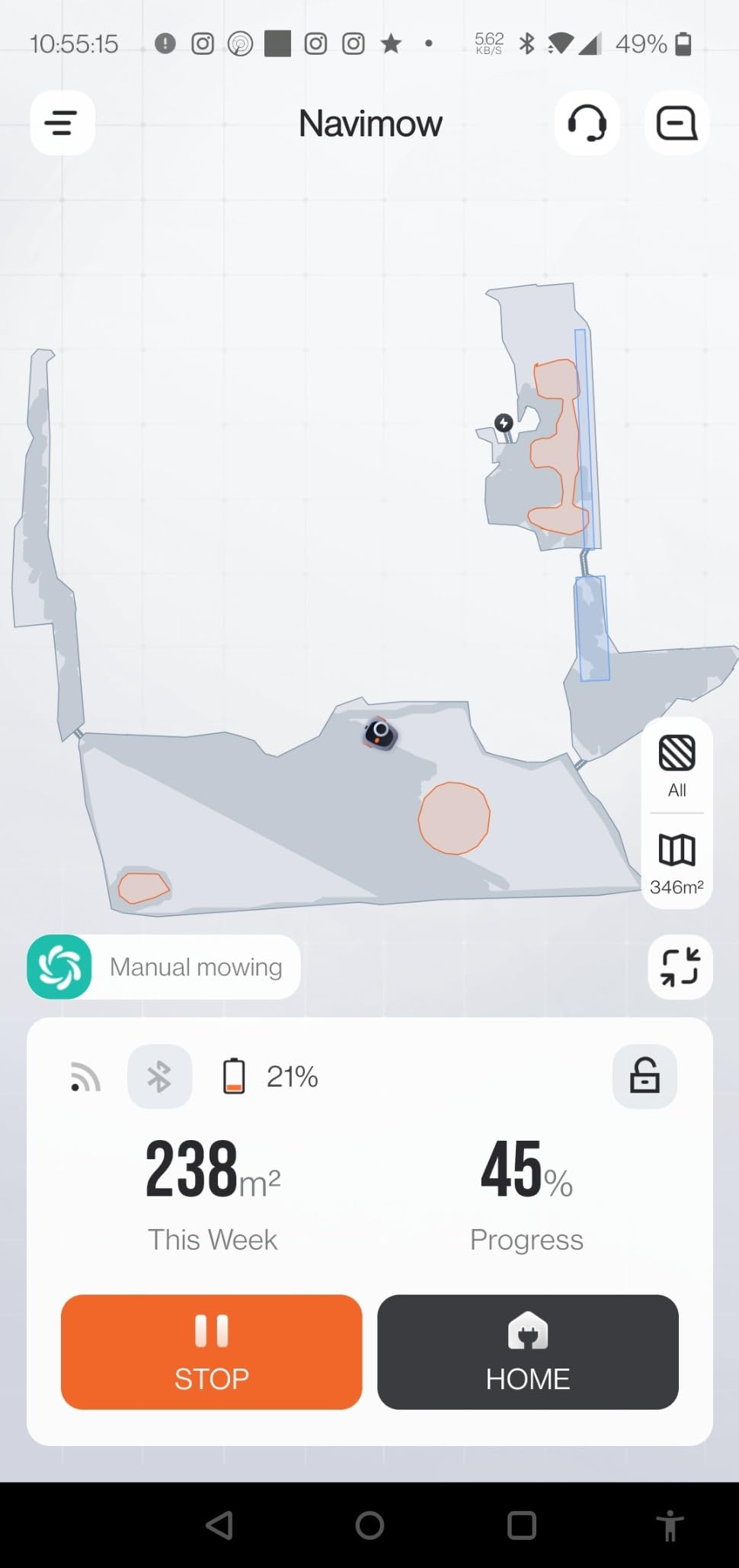 Segway Navimow i110N Robot Lawn Mower Perimeter Wire Free 1/4 Acre RTK+Vision Robotic Lawnmower, AI-Assisted Mapping, Virtual Boundary, APP Control, 58dB(A) Quiet, Multi-Zone Management - Customer Photo 2