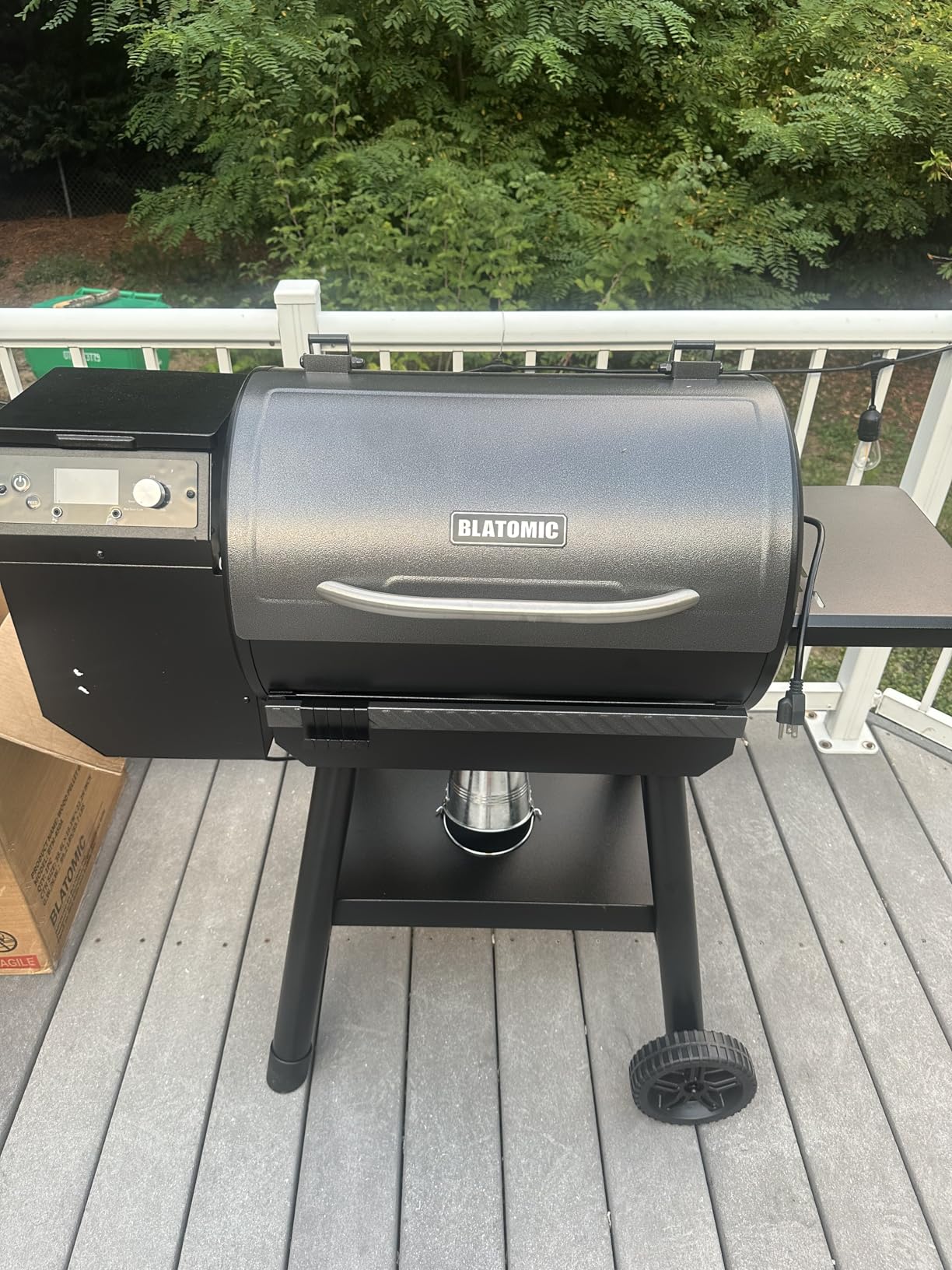 LCD Control Wood Pellet Smoker Grill, 456 SQ. IN Cook Area, Pellet Grill with Auto Feed & Leaking Waste, 500°F Max Temperature, 8 in 1 BBQ Grill with Meat Probe, Side Table with Hooks(Black) Customer Review LCD Control Wood Pellet Smoker Grill, 456 SQ. IN Cook Area, Pellet Grill with Auto Feed & Leaking Waste, 500°F Max Temperature, 8 in 1 BBQ Grill with Meat Probe, Side Table with Hooks(Black) - Customer Photo 2