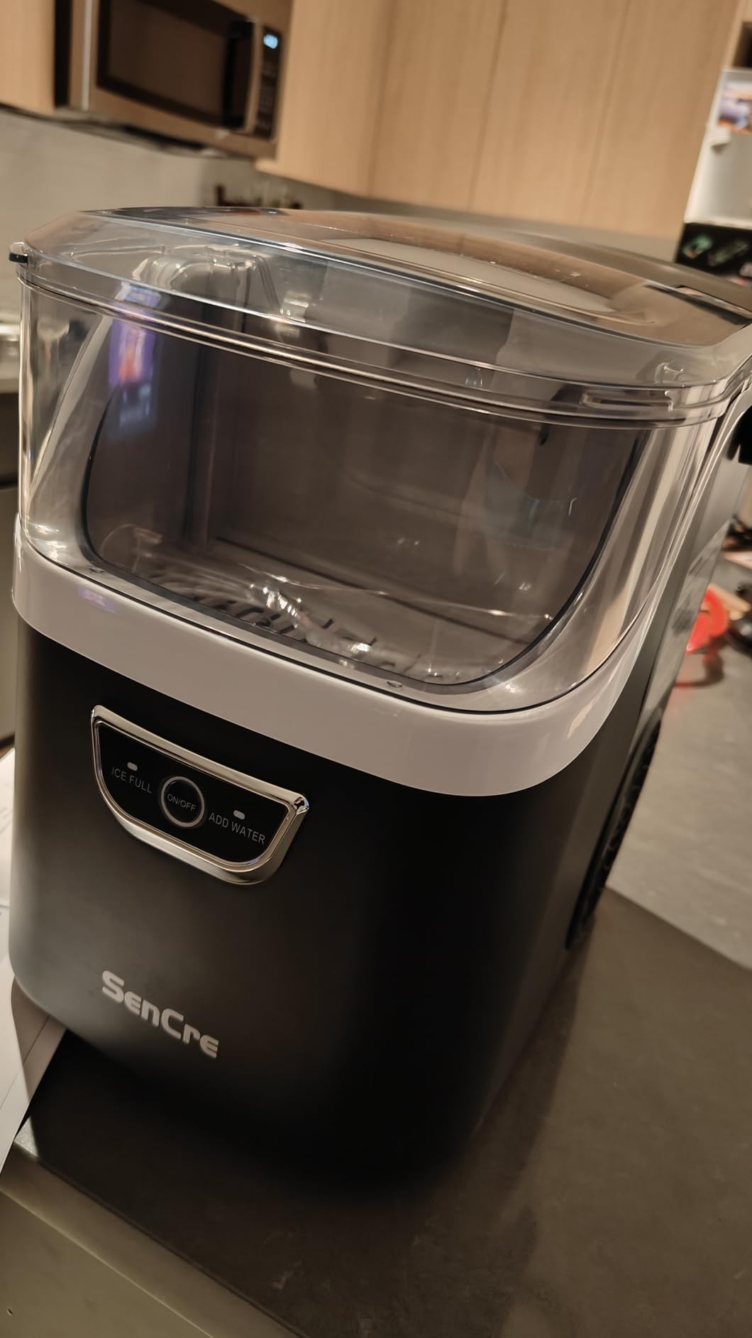 Nugget Ice Maker Countertop with Handle, Ready in 5 Mins, 40lbs/Day Soft Sonic Ice, Auto-Cleaning Portable Ice Machine for Home Kitchen Office Party & Large Families - Customer Photo 1