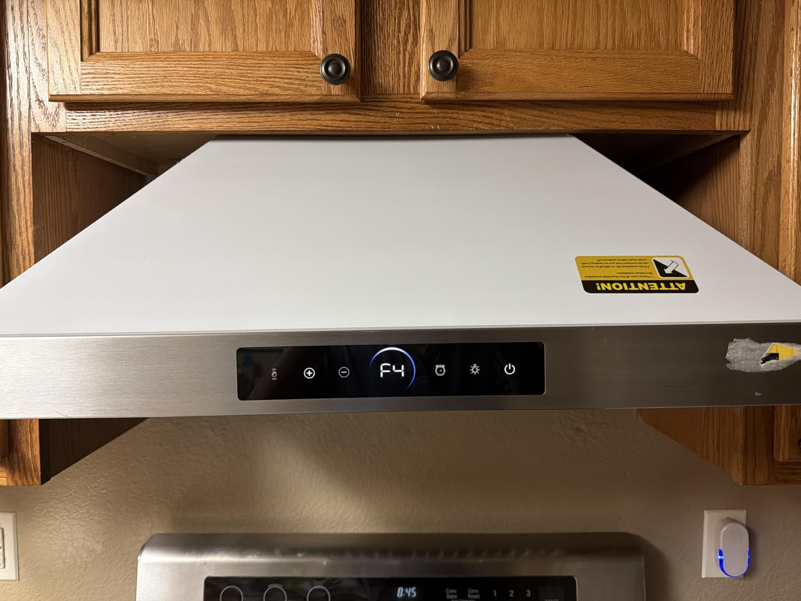 30 inch Under Cabinet Range Hood 1200 CFM with 4-Speed Gesture Sensing & Touch Control, Stainless Steel Kitchen Stove Vent Hoods with 2 LED Lights, Time Setting, Dishwasher-Safe Baffle Filters Customer Review 30 inch Under Cabinet Range Hood 1200 CFM with 4-Speed Gesture Sensing & Touch Control, Stainless Steel Kitchen Stove Vent Hoods with 2 LED Lights, Time Setting, Dishwasher-Safe Baffle Filters - Customer Photo 2