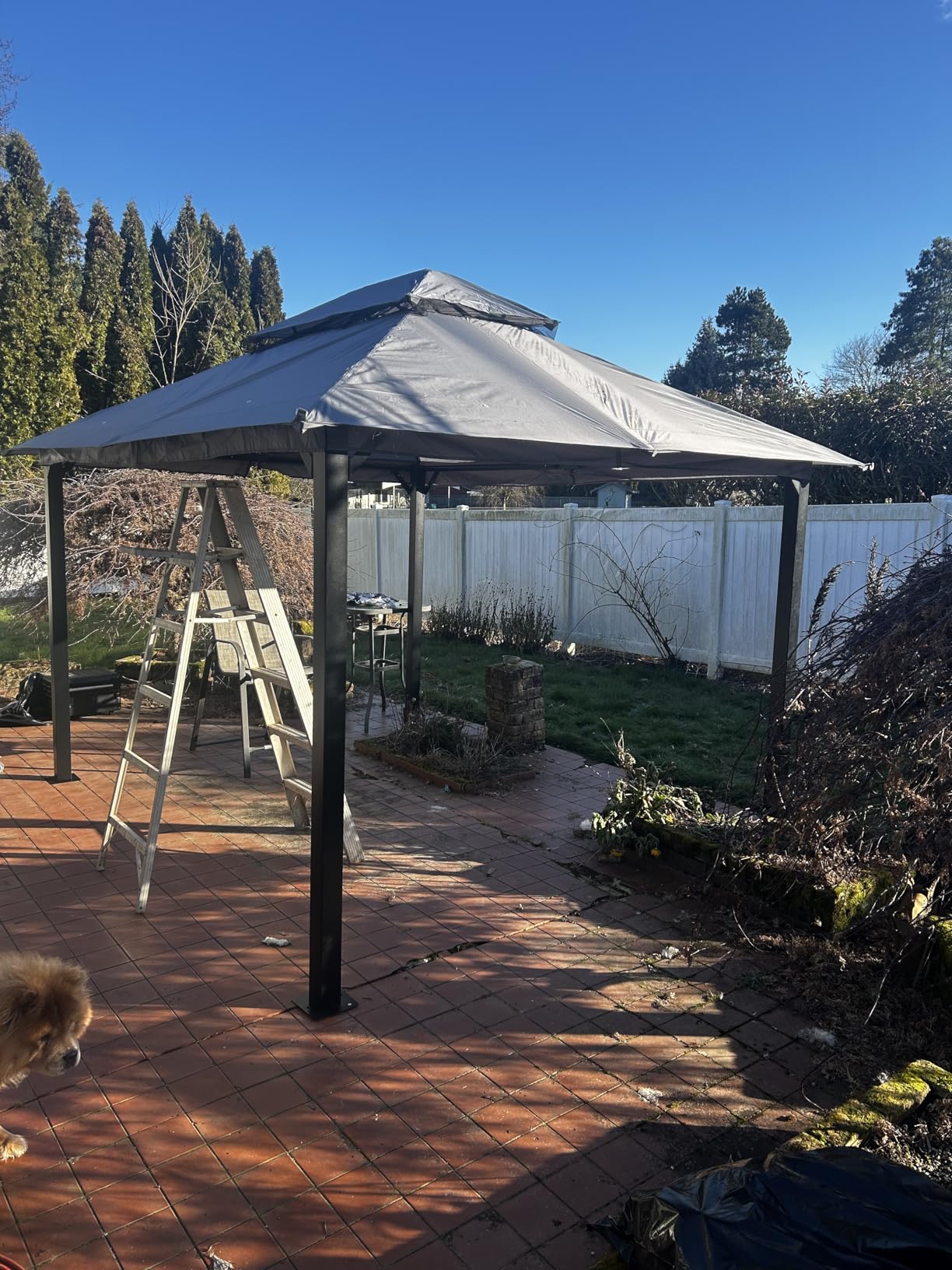 Aoxun Outdoor Gazebo for Patio 10x12, Metal Frame Canopy with Double Roofs, Heavy Duty Party Tent and Shelter with Mosquito Netting and Privacy Screen for Backyard, Lawn, Garden, Deck Customer Review Aoxun Outdoor Gazebo for Patio 10x12, Metal Frame Canopy with Double Roofs, Heavy Duty Party Tent and Shelter with Mosquito Netting and Privacy Screen for Backyard, Lawn, Garden, Deck - Customer Photo 1