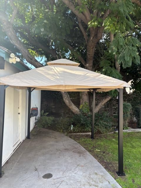 Aoxun Outdoor Gazebo for Patio 10x12, Metal Frame Canopy with Double Roofs, Heavy Duty Party Tent and Shelter with Mosquito Netting and Privacy Screen for Backyard, Lawn, Garden, Deck Customer Review Aoxun Outdoor Gazebo for Patio 10x12, Metal Frame Canopy with Double Roofs, Heavy Duty Party Tent and Shelter with Mosquito Netting and Privacy Screen for Backyard, Lawn, Garden, Deck - Customer Photo 2