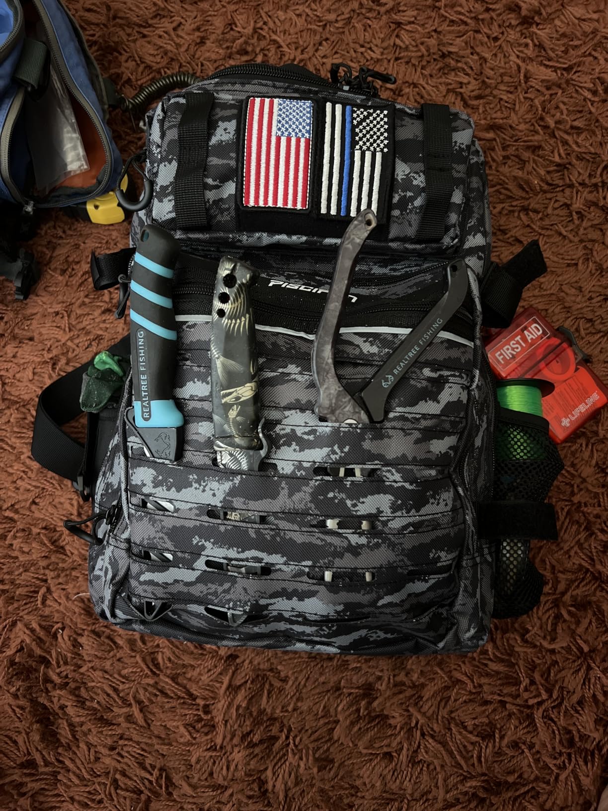 Piscifun Fishing Backpack Tackle Bag, MOLLE & 2 Rod Holders, Multi Storage | Water-Resistant Lightweight Outdoor Pack, fits 3x3600 boxes, reinforced stitching customer photo 2