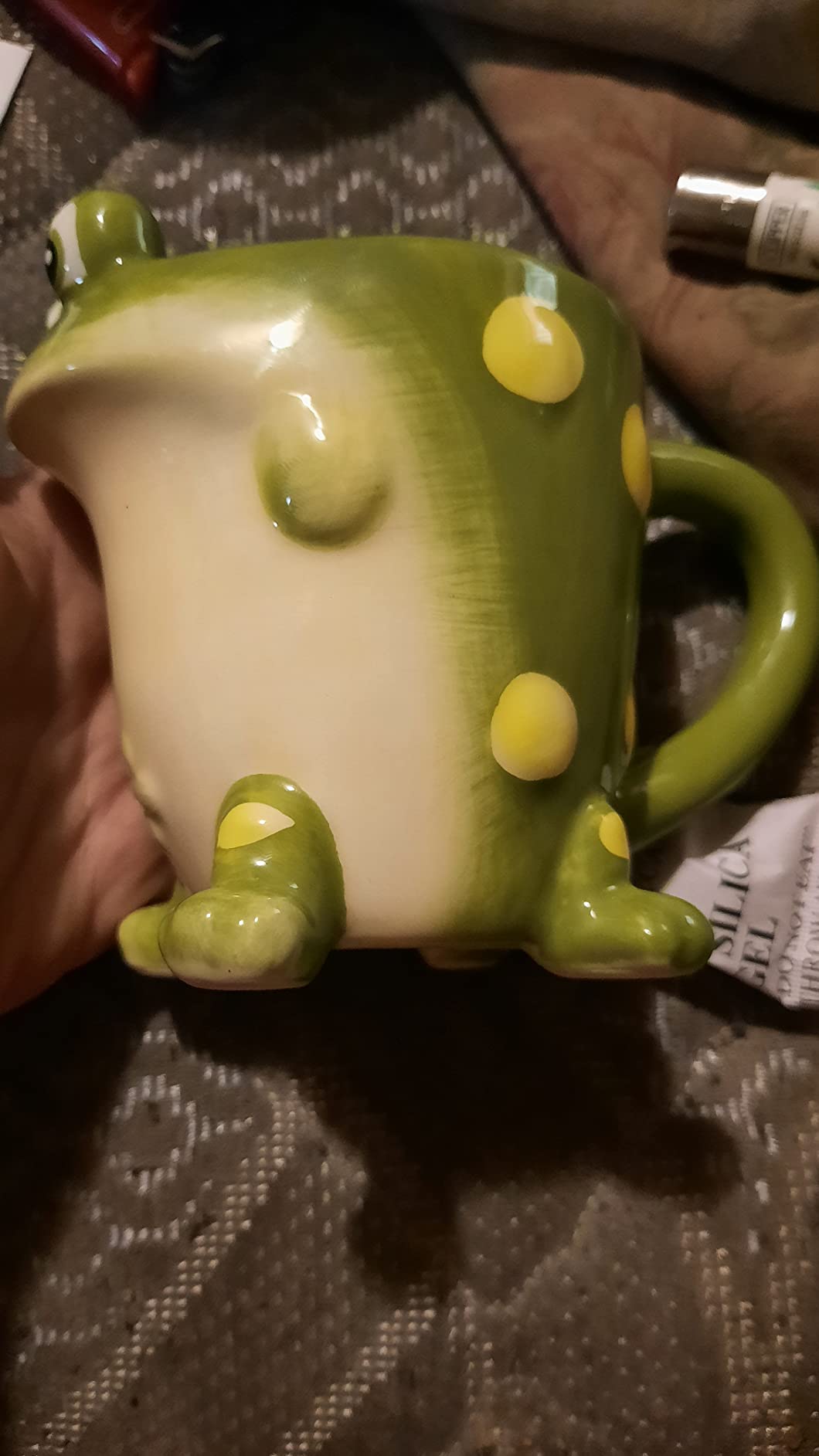 Burton Frog Coffee Mug with Gift Box, Green Porcelain Ceramic Cup with Large Handle, 10 oz customer photo 2