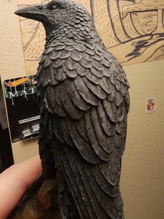 Black Raven Bird on Stump Statue Cold Cast Resin Figurine customer photo 1