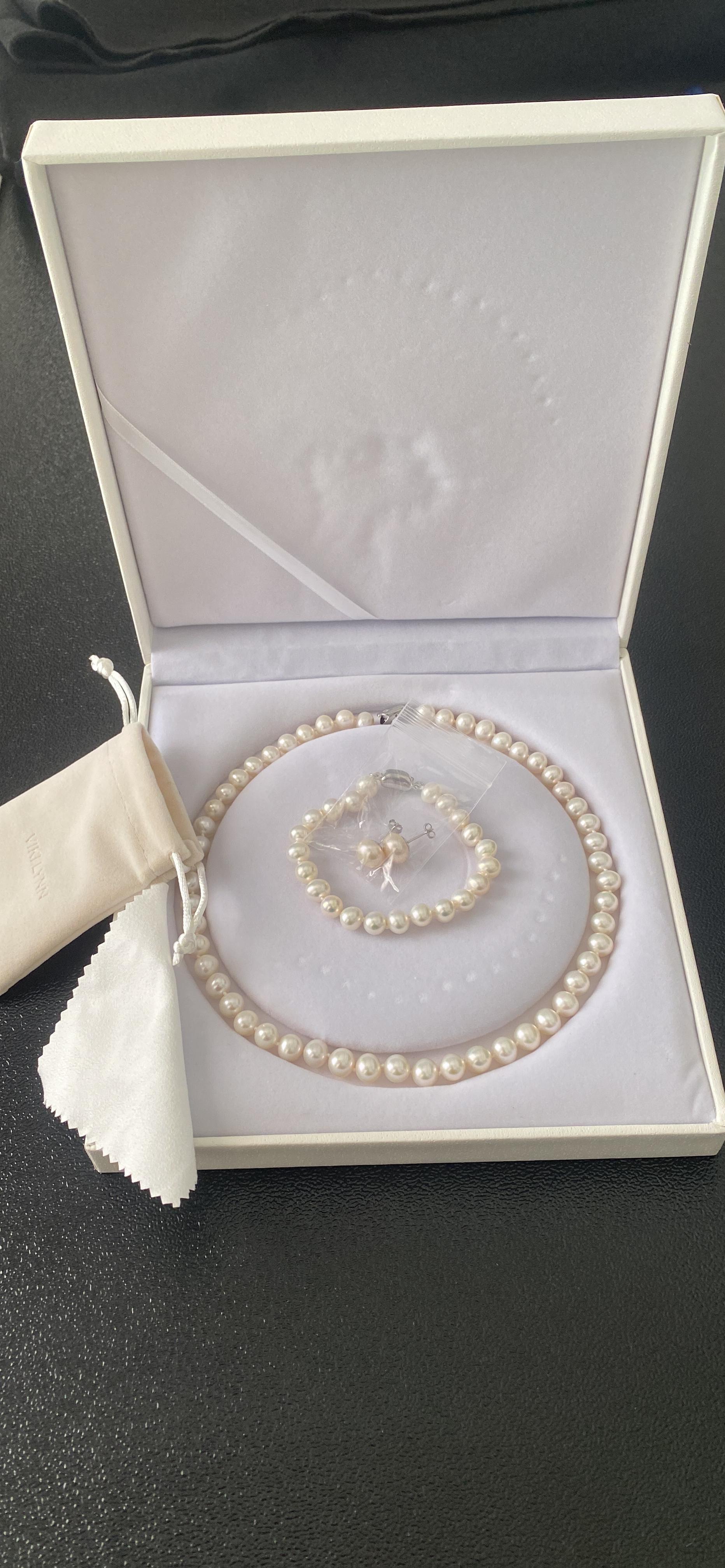 VIKI LYNN Freshwater Cultured Pearl Necklace Set Includes Stunning Bracelet and Stud Earrings Jewelry for Women Gift for Mother's Day, Anniversary, Birthday, Wedding customer photo 2