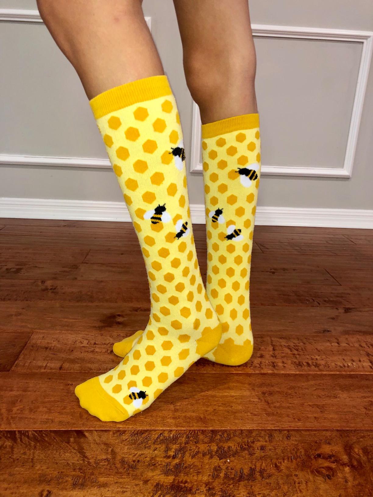 Sock It to Me Bee's Knees, Women's Novelty Knee High Socks, One Size customer photo 2