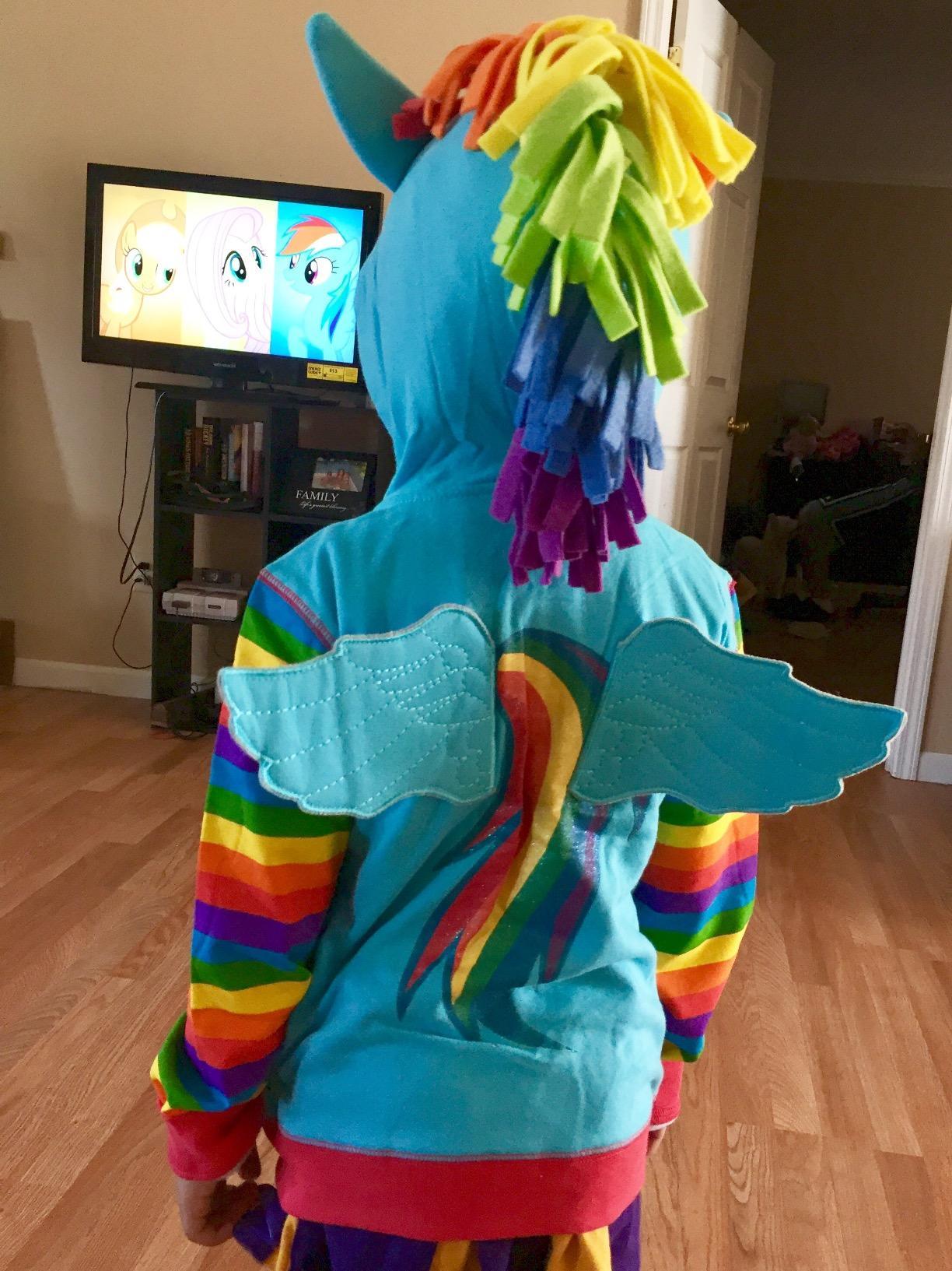 My Little Pony Girls Rainbow Dash Cosplay Zip Up Hoodie - Toddler, Little & Big Sizes customer photo 1