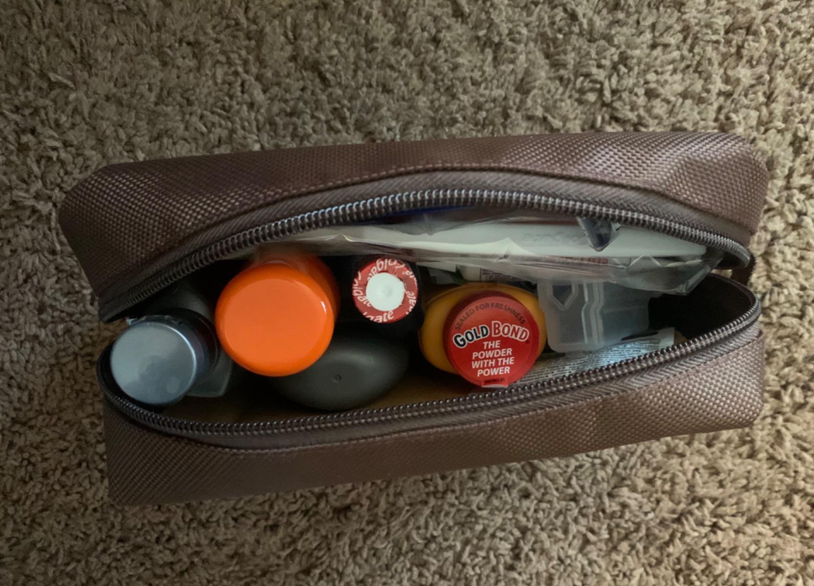 Convenience Kits International Men's Premium 20-Piece Kit with Travel Size TSA Compliant Essentials, Featuring: Dove Men & Care Products in Brown Dopp Bag customer photo 1