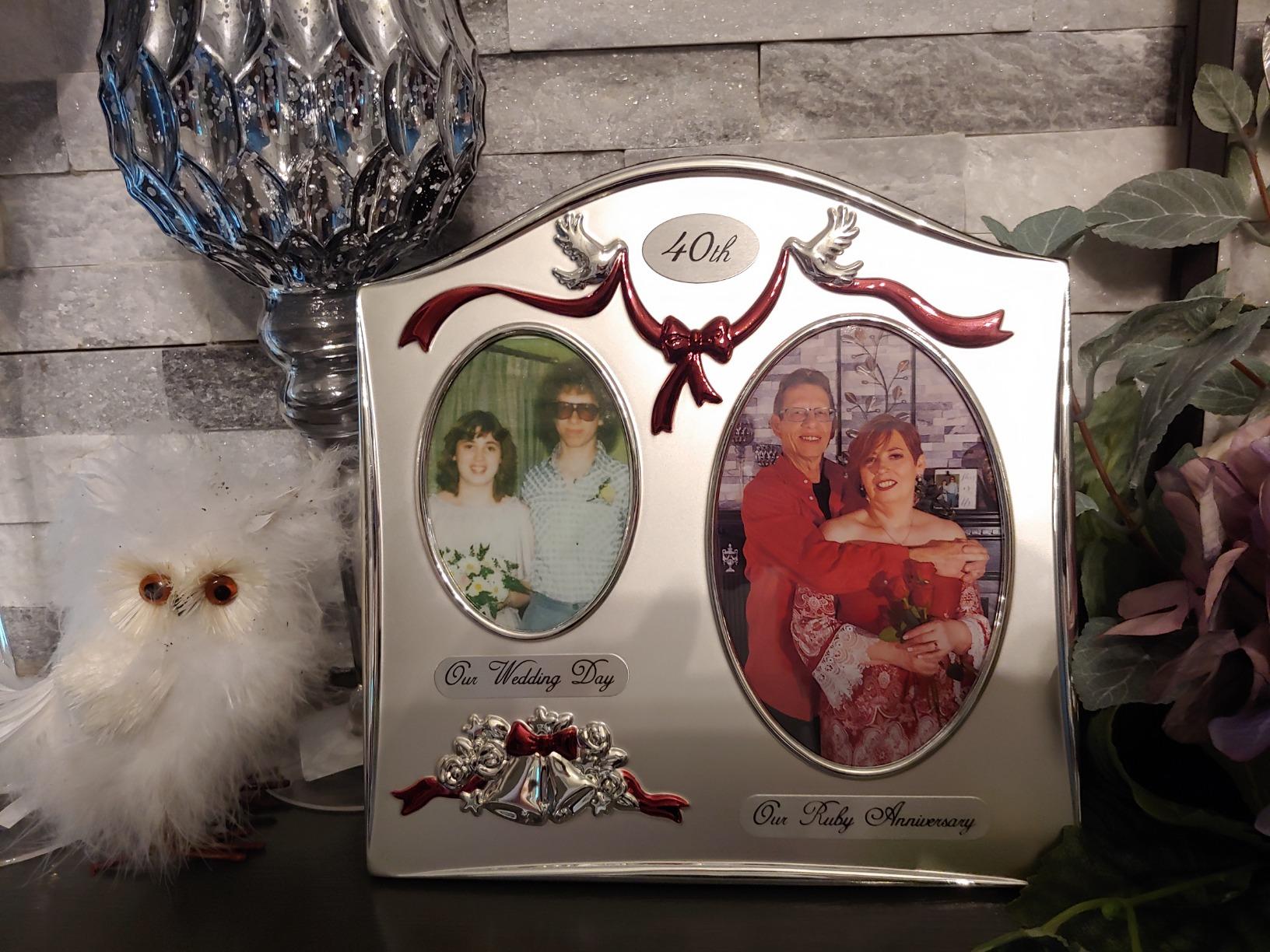 Haysom Interiors Traditional Two Tone Silver Plated 40th Ruby Anniversary Double Picture Frame by Happy Homewares customer photo 1