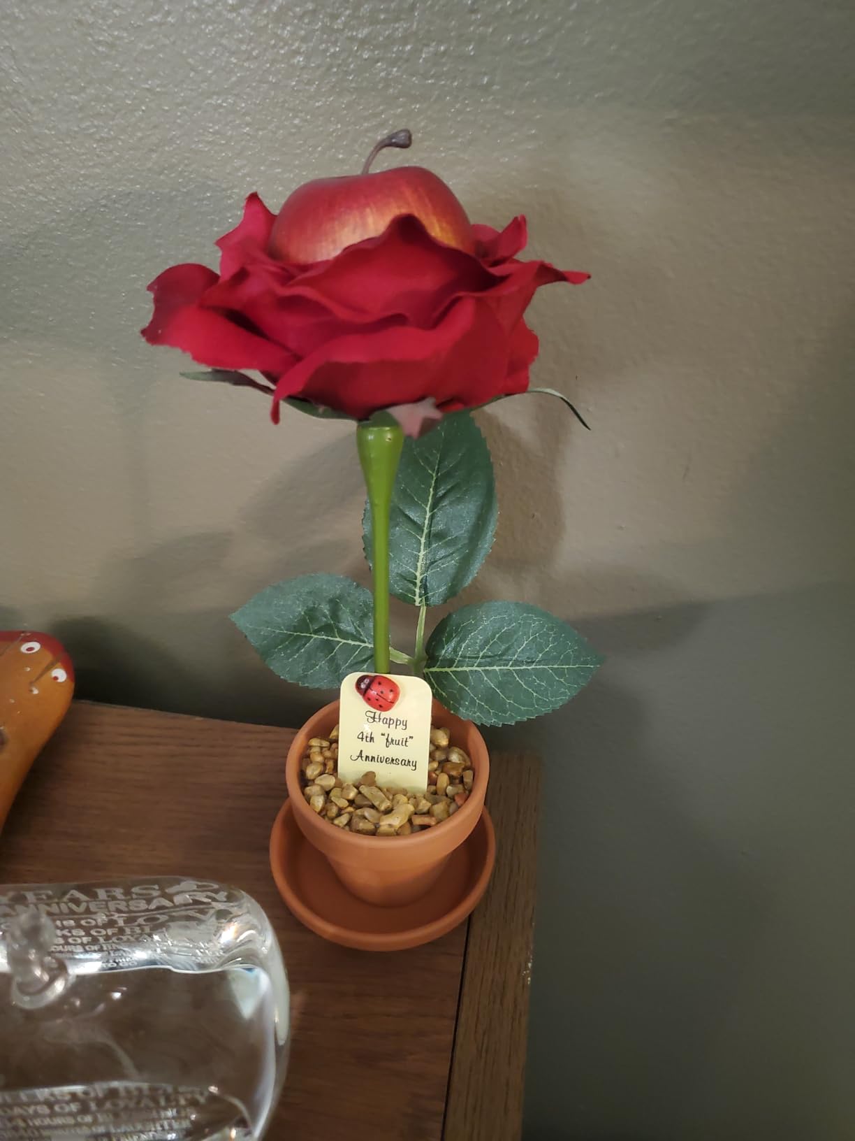 JustPaperRoses - 12th Anniversary Silk Rose Gift - RED - 7