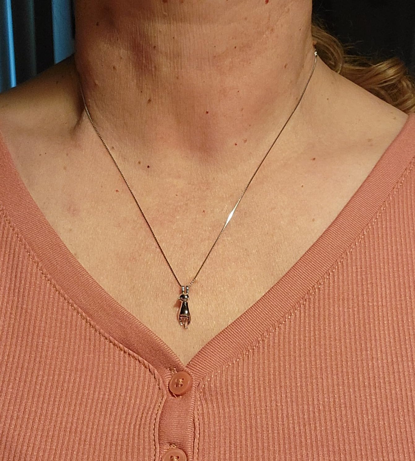 S.Leaf 925 Sterling Silver Cat Necklace Jewelry for Women Trendy Dainty Charm Pendant Necklaces Best Friend Birthday Gifts for Her Sister Mom Wife Womens customer photo 1