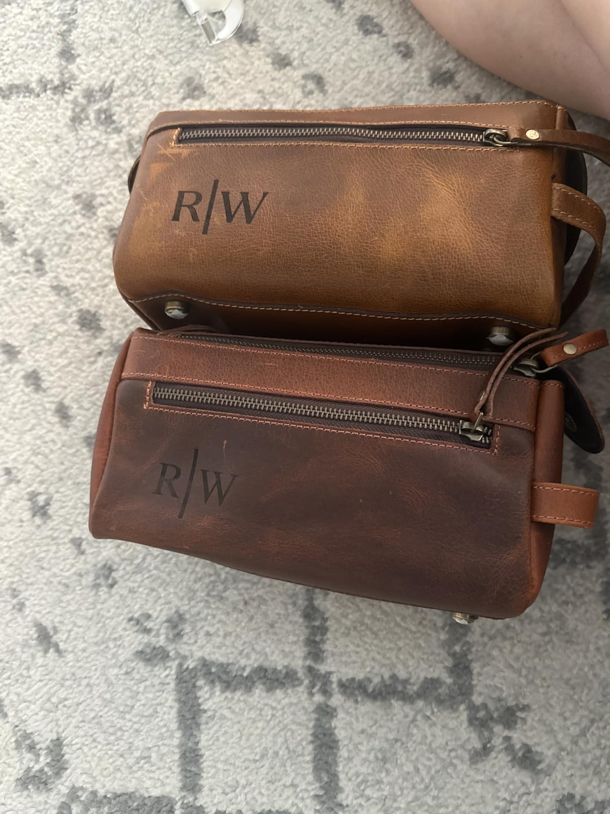 KomalC Buffalo Leather Toiletry Bag for Men & Women, Travel Pouch customer photo 1