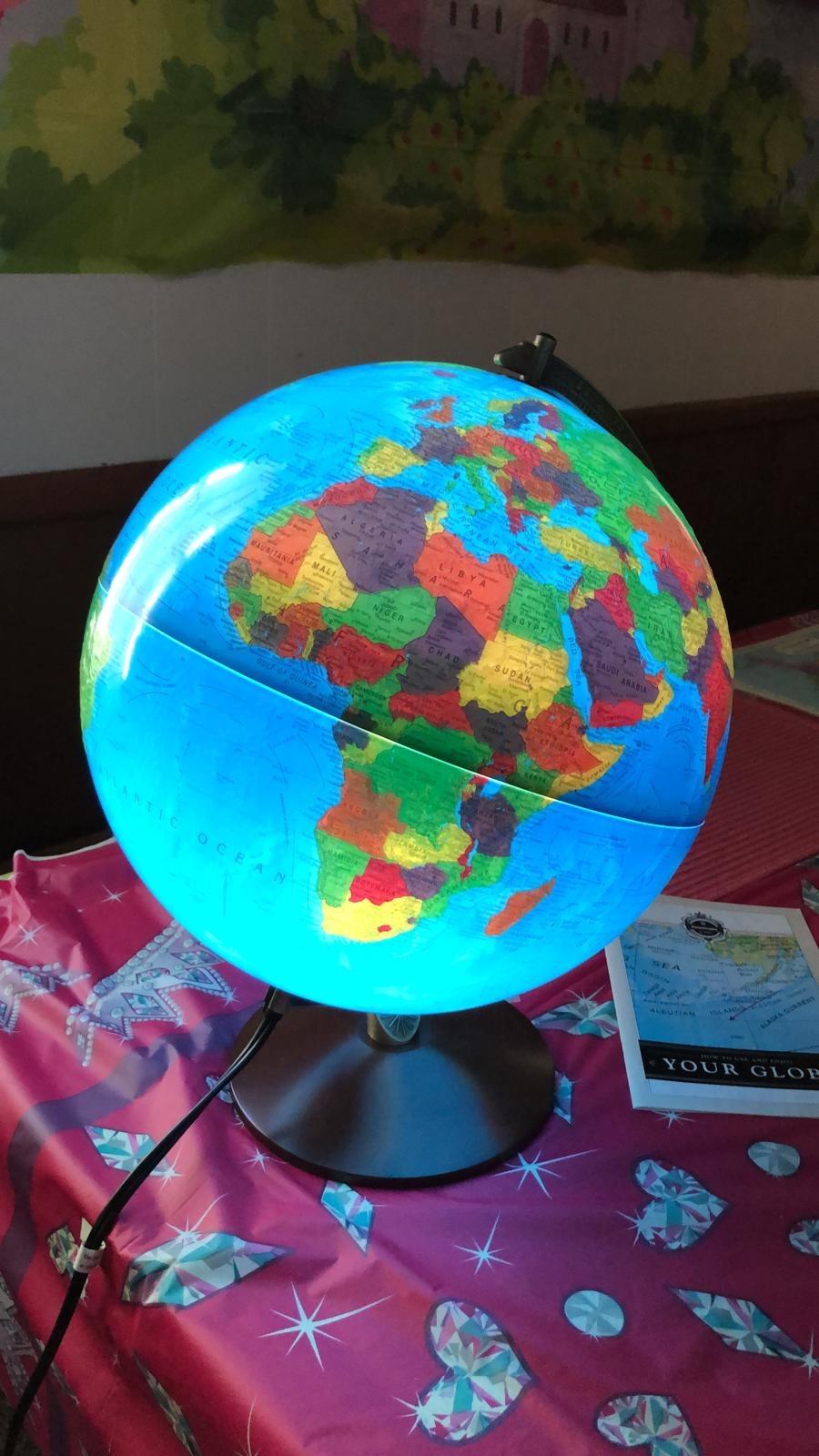 Replogle Illuminated World Globe with Stand 12 Inch Diameter Light Up Globe with 3-D Raised Relief Texture Perfect for Children And Kid's Classroom and Home Decor Made In USA customer photo 1