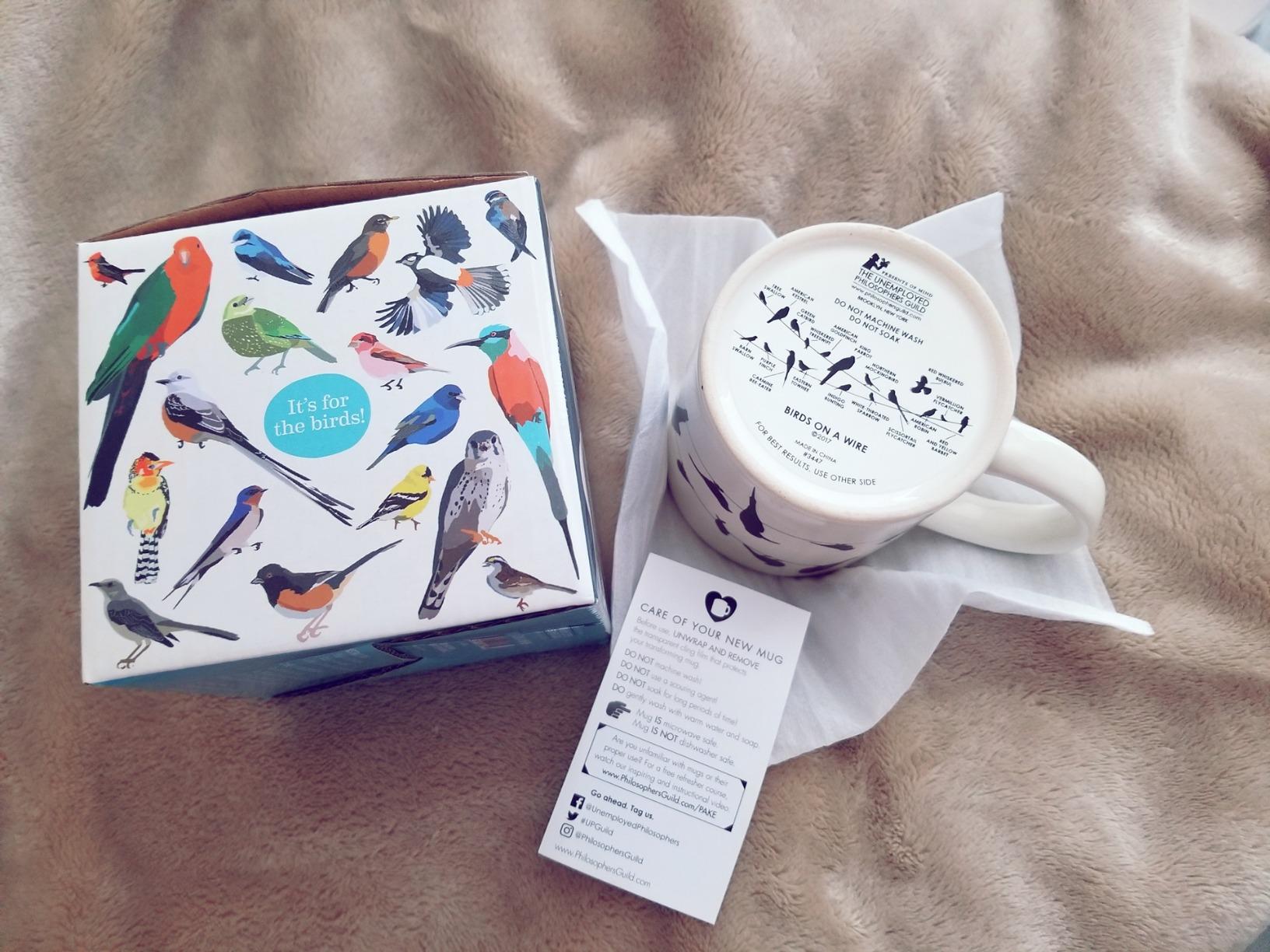 The Unemployed Philosophers Guild Birds on a Wire Heat Changing Mug - Add Coffee and Colorful Birds Appear, Comes in a Fun Box customer photo 1