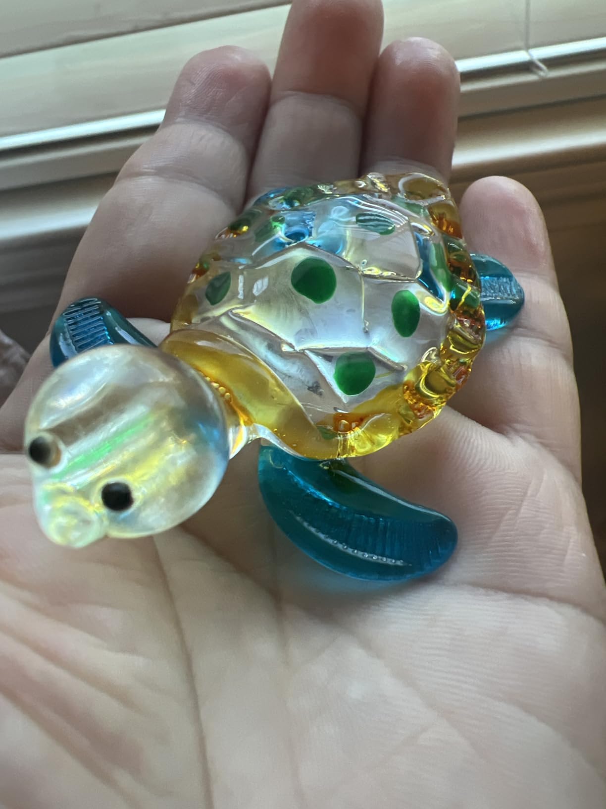 Hand Blown Art Glass, Sea Turtle Animal Figurine - Decorative Home Décor Collectible, Display Only, Unique Decorative Gift,Turtle Art Glass Blown. customer photo 1