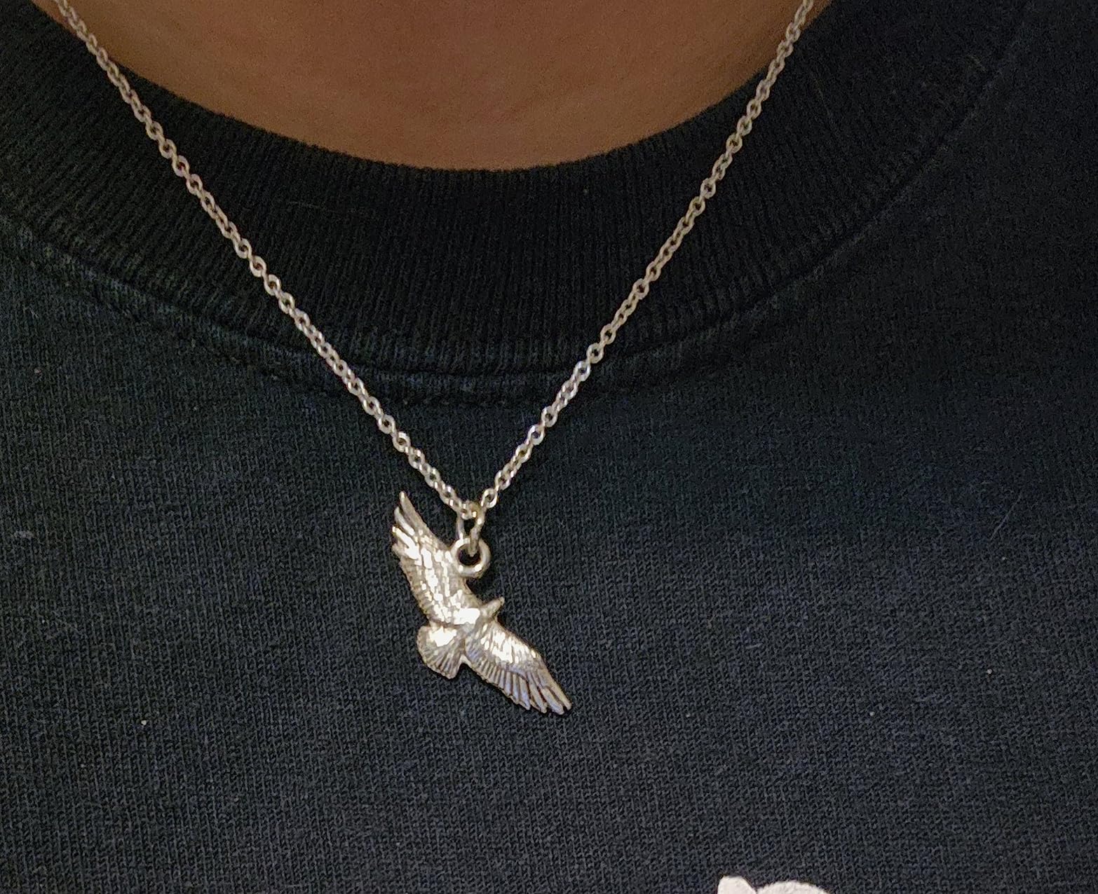 Hawk Charm Pendant in Silver Pewter | 20