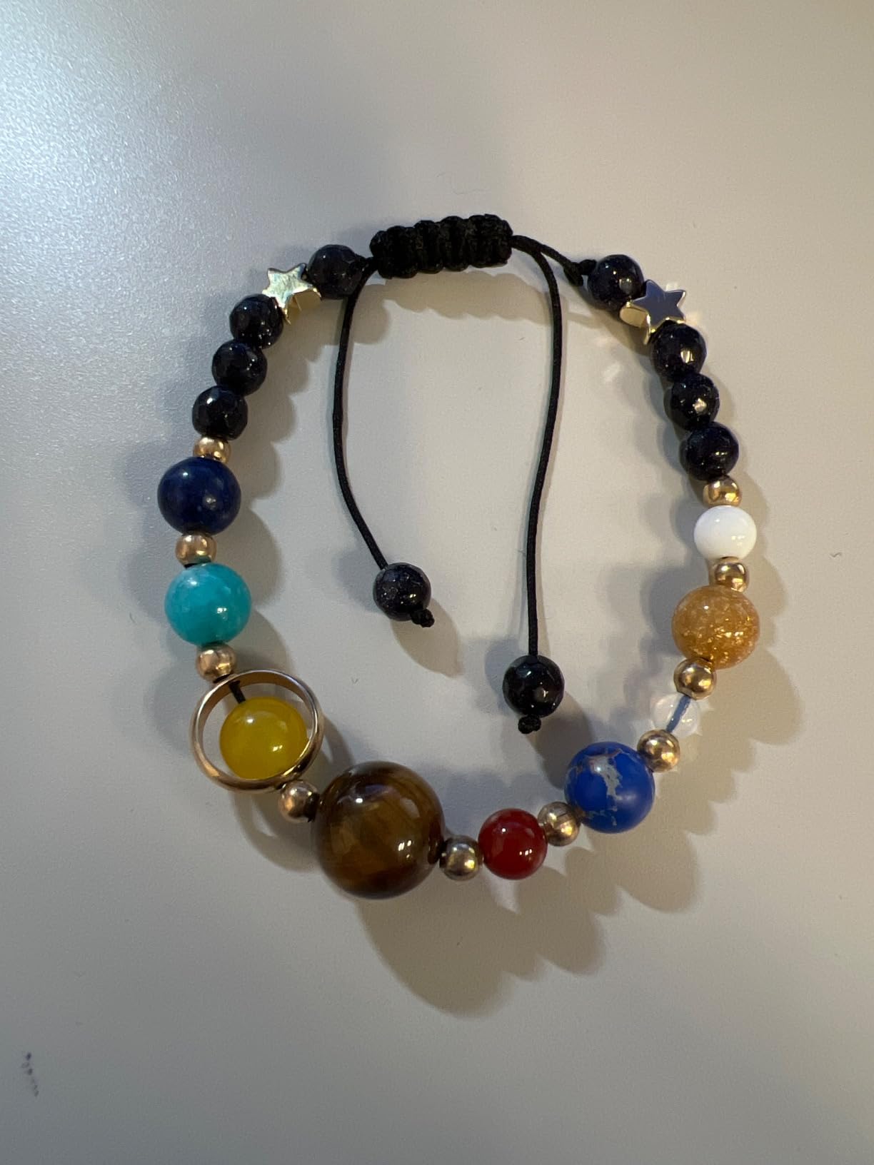 Fesciory Solar System Bracelet for Women, Universe Galaxy Beaded Jewelry | Natural Stone Beads, Universe Galaxy Design, Guardian Star Charm, Adjustable Fit, Birthday & Astronomy Planet Gifts for Loves customer photo 2