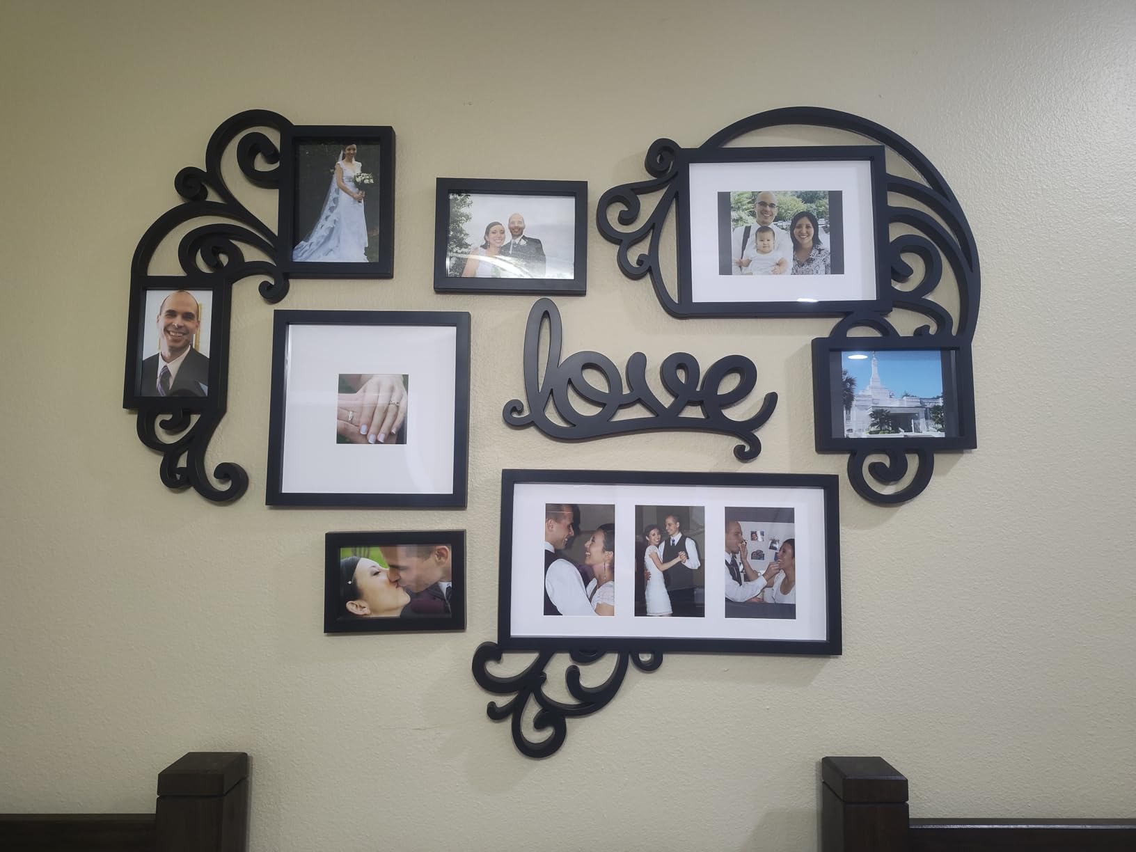 Jerry & Maggie Family Tree Picture Frames Wall Mount Design, Frame Wall Photo Plaque, PVC Photo Frame Tree Living Room Wall Decor with Hanging Template (Black) customer photo 2