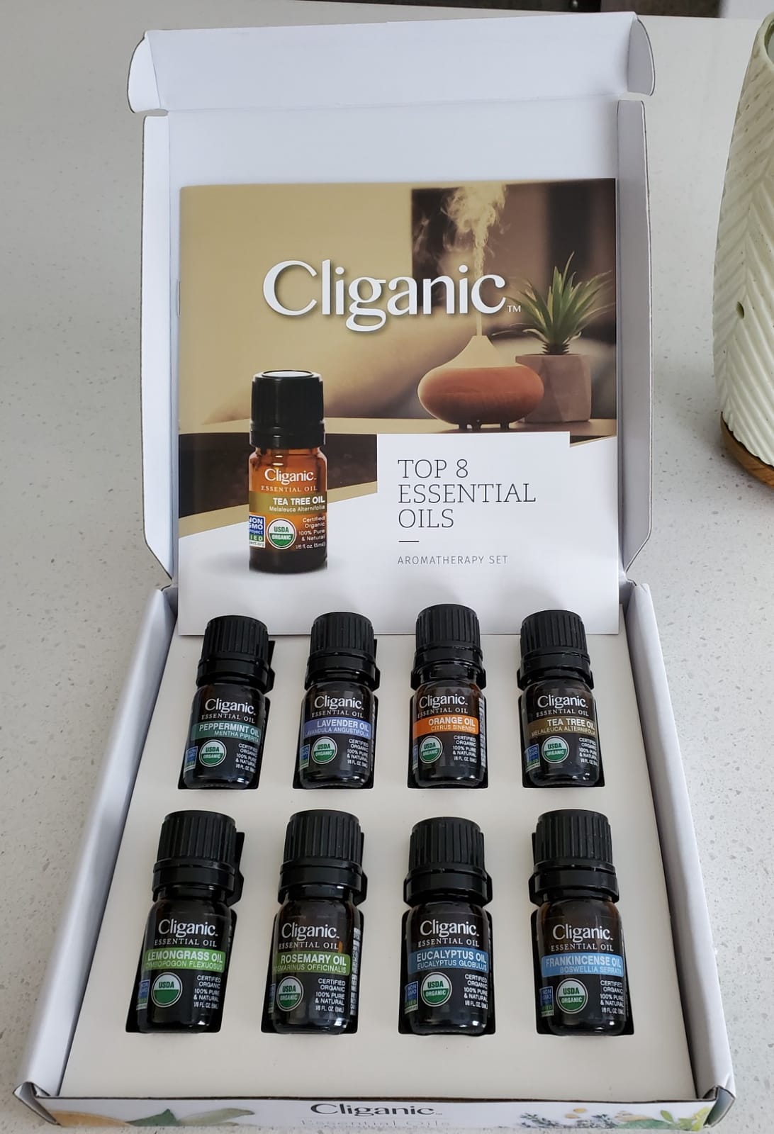 Cliganic Organic Essential Oils Set for Home Diffuser, 100% Pure, Top 8 | Gift Set, Natural Blend, Peppermint, Lavender, Eucalyptus, Tea Tree, Lemongrass, Rosemary, Frankincense, Orange, DIY customer photo 1
