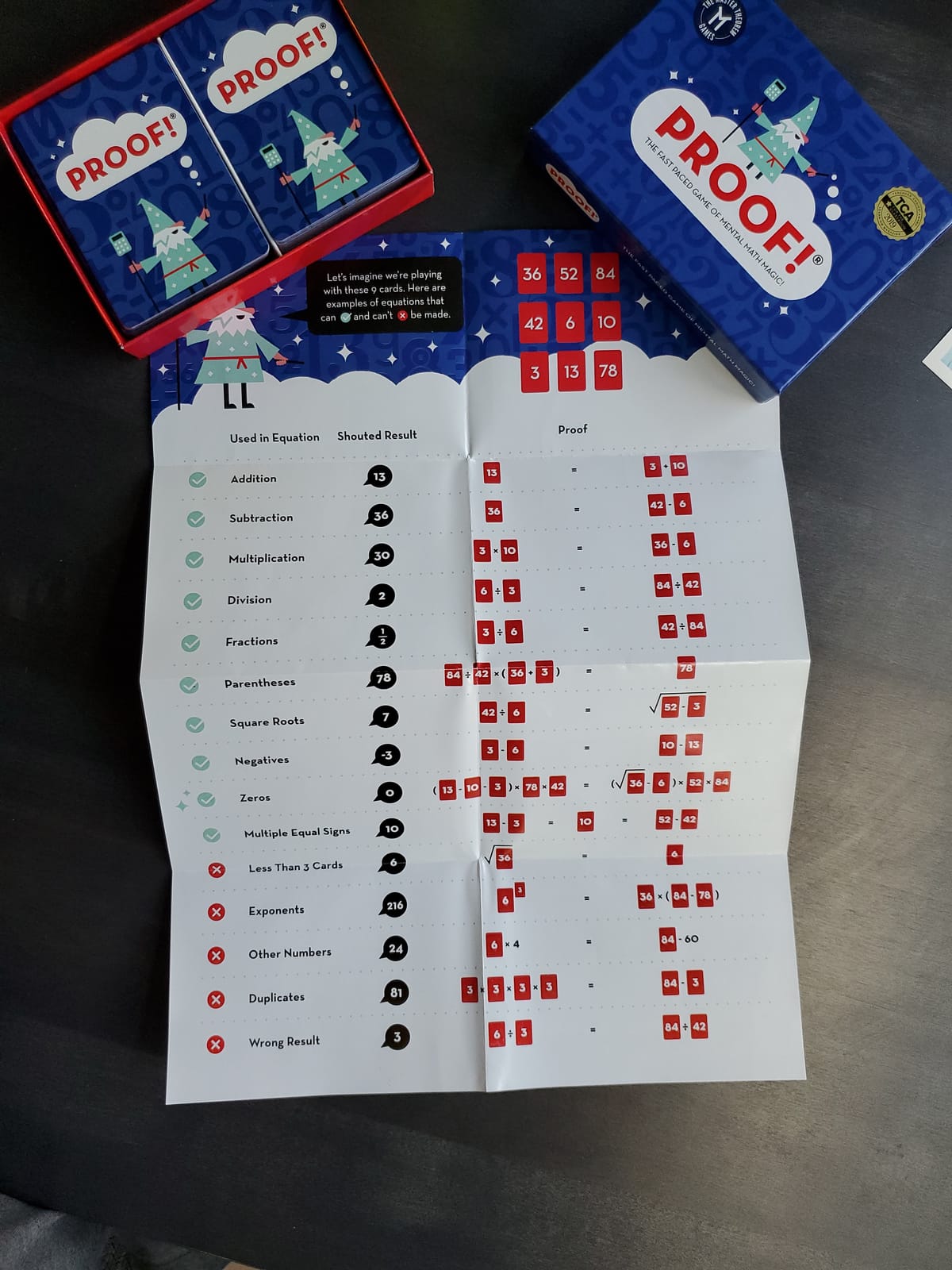 Evermade Proof Math Game - Fast-Paced Mental Math Card Game for Kids Ages 9-12, Teens & Adults - Teacher's Choice Award Winning STEM Educational Game for Family, Classroom & Homeschool customer photo 2